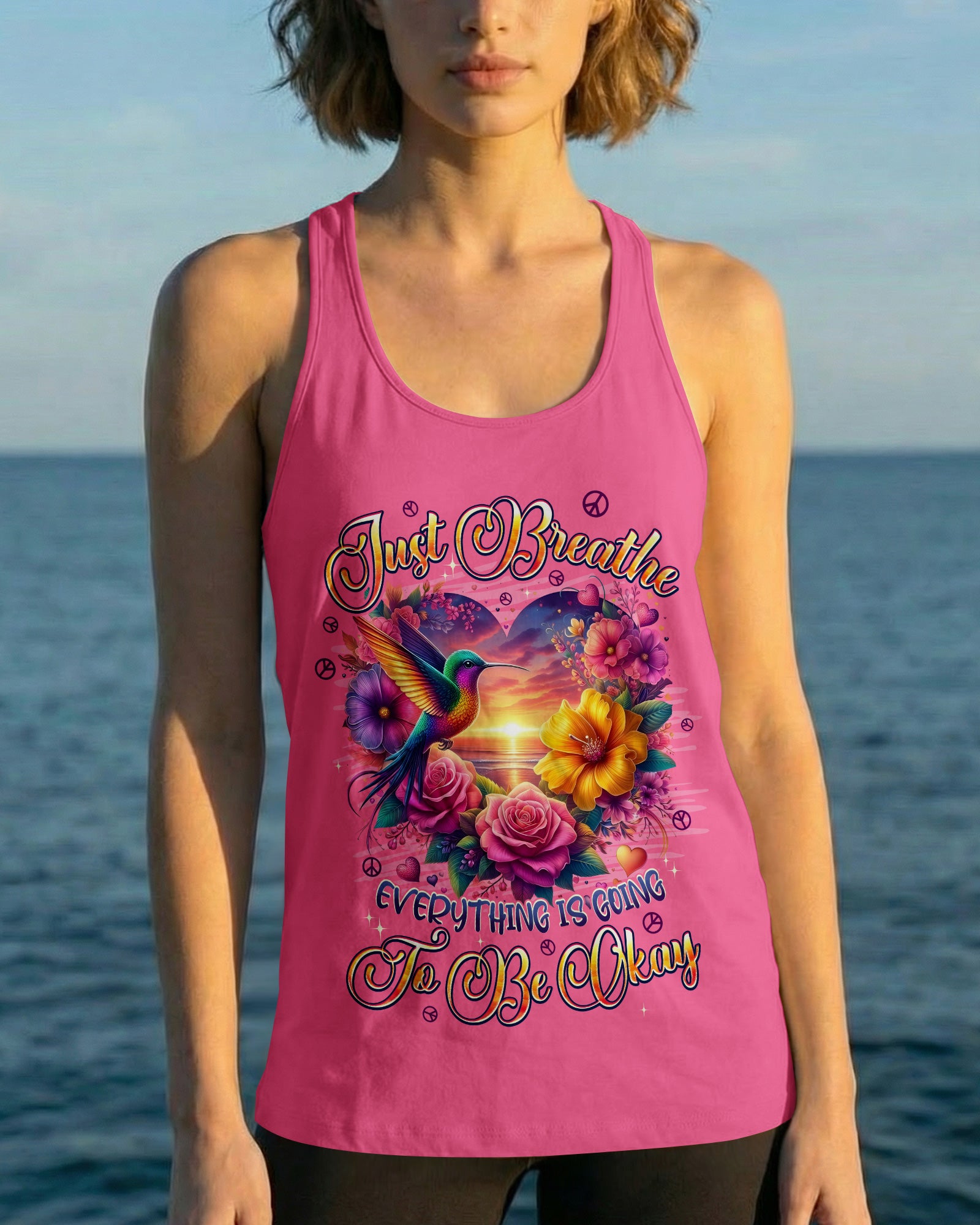 JUST BREATHE HUMMINGBIRD ALL OVER PRINT - TYPQ0602262