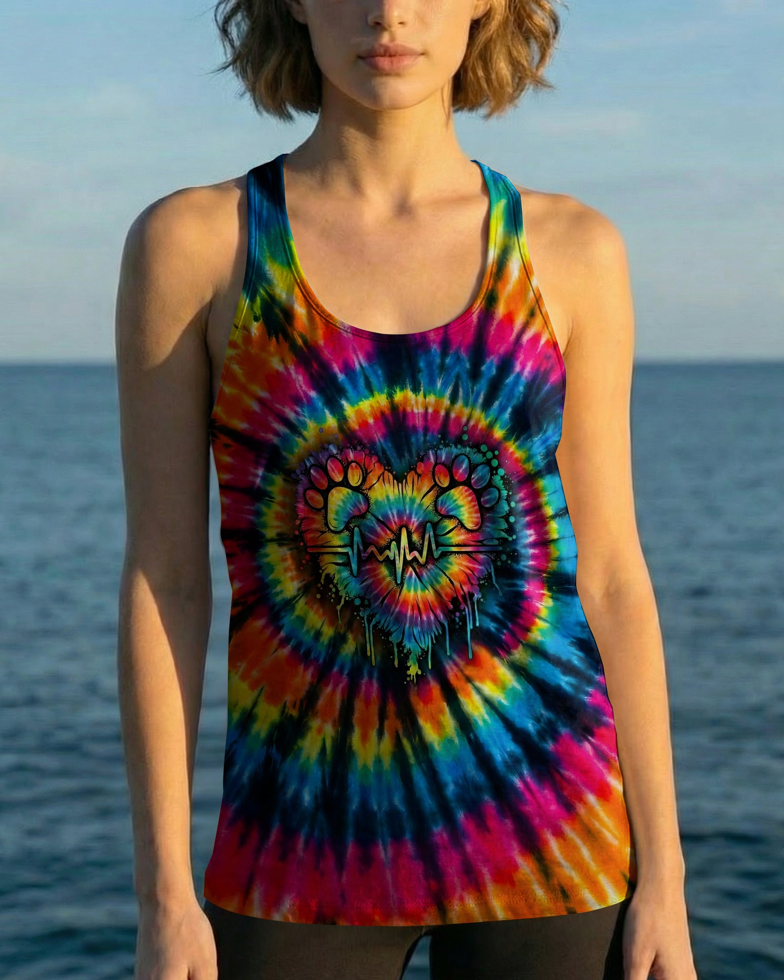 COLORFUL HEARTBEAT PAW ALL OVER PRINT - TYPQ2302262
