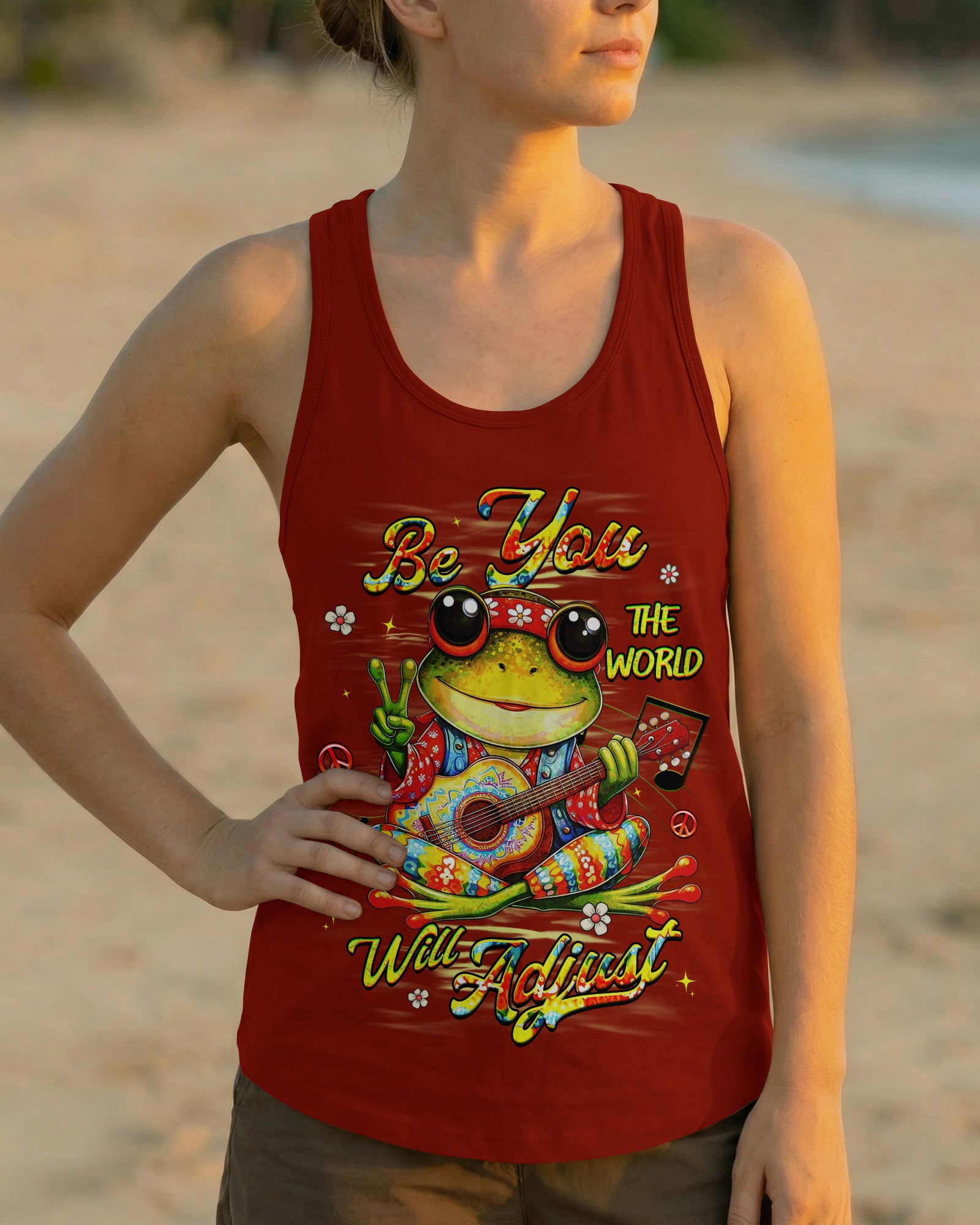 BE YOU THE WORLD WILL ADJUST FROG ALL OVER PRINT   - TLHG2503261