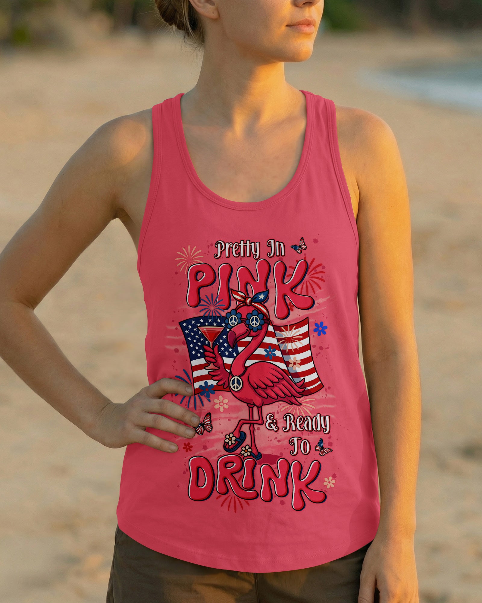 PRETTY IN PINK FLAMINGO ALL OVER PRINT - TYLN3003262
