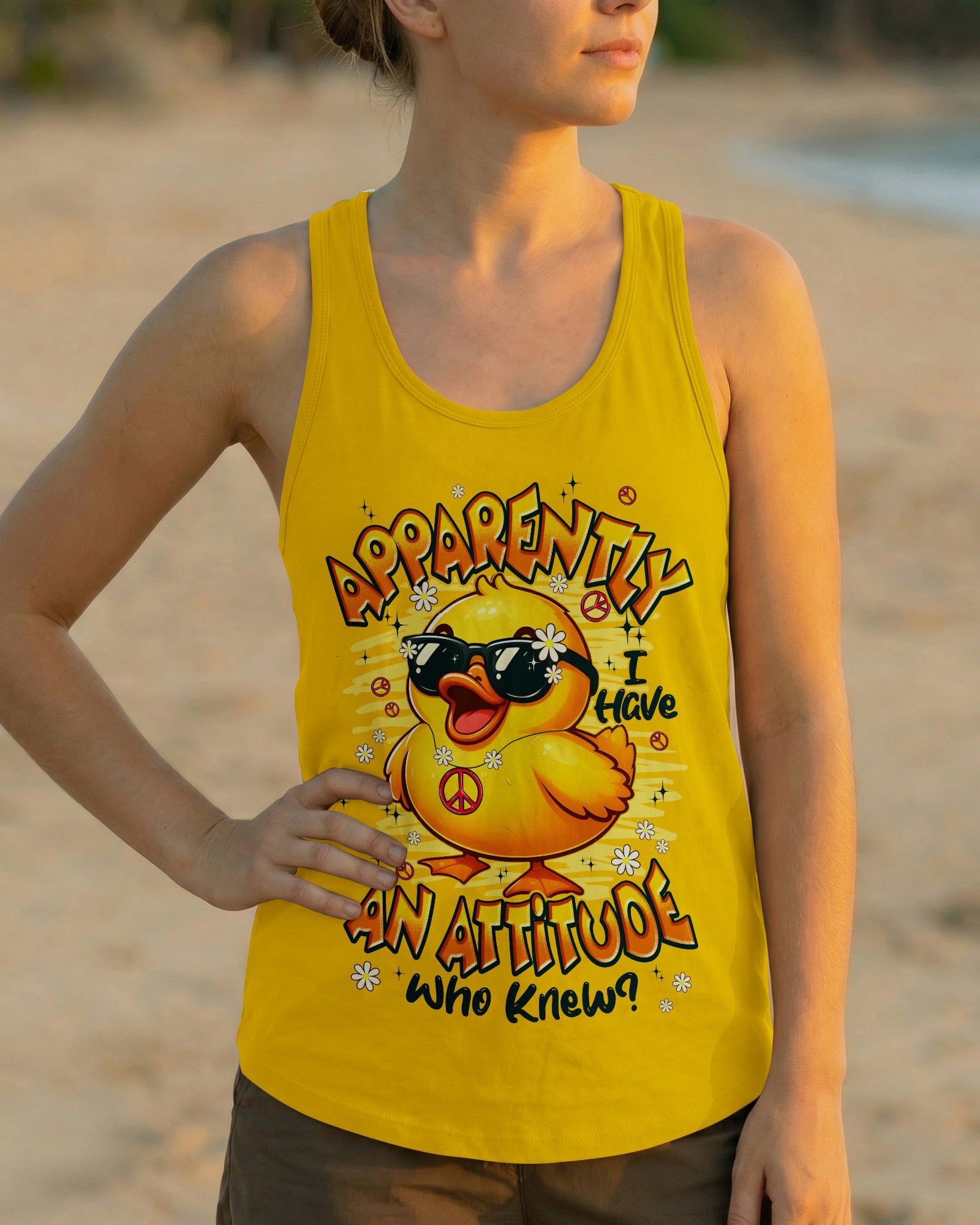 APPARENTLY I HAVE AN ATTITUDE WHO KNEW DUCK ALL OVER PRINT - TYPQ2302261