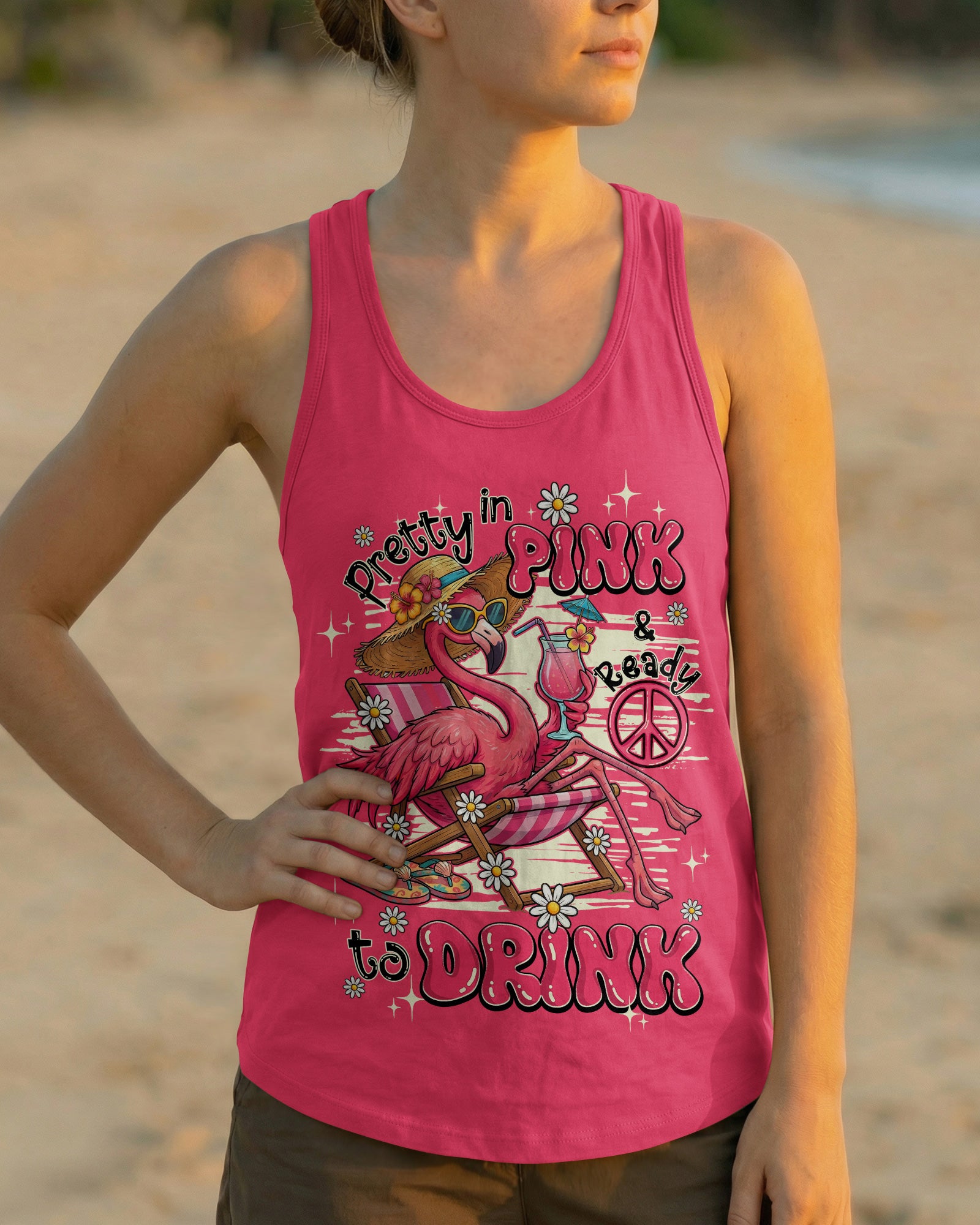 PRETTY IN PINK FLAMINGO ALL OVER PRINT - TY0904261