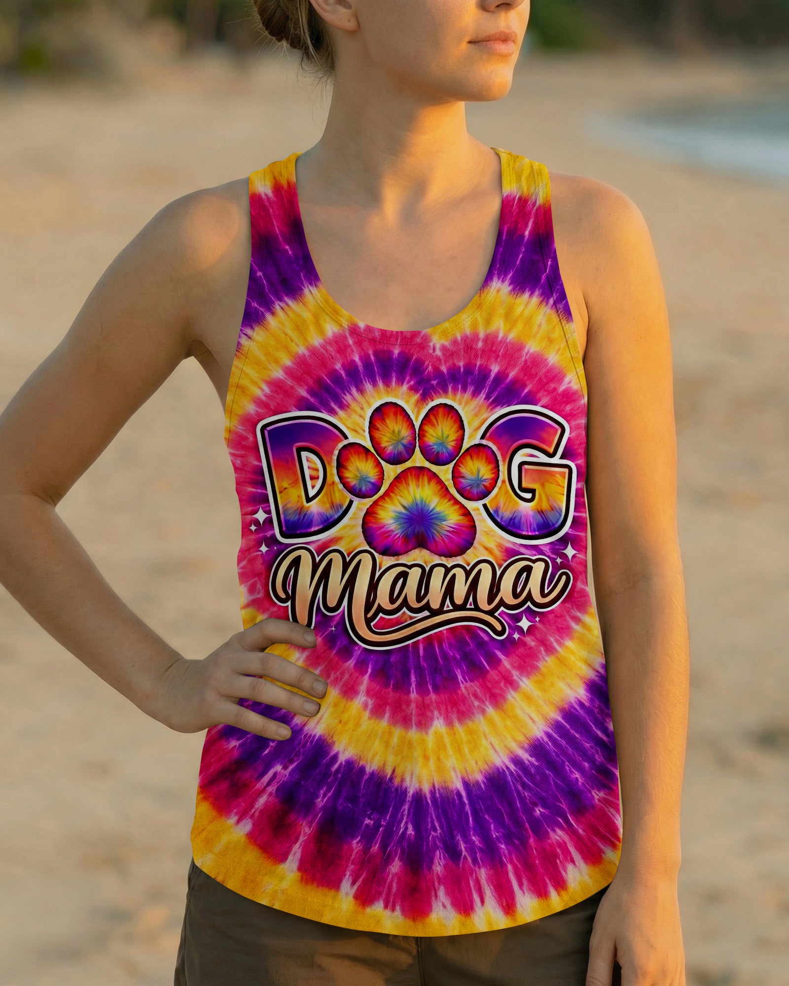 DOG MAMA PAW PRINT SWIRL ALL OVER PRINT - TLNT2702261