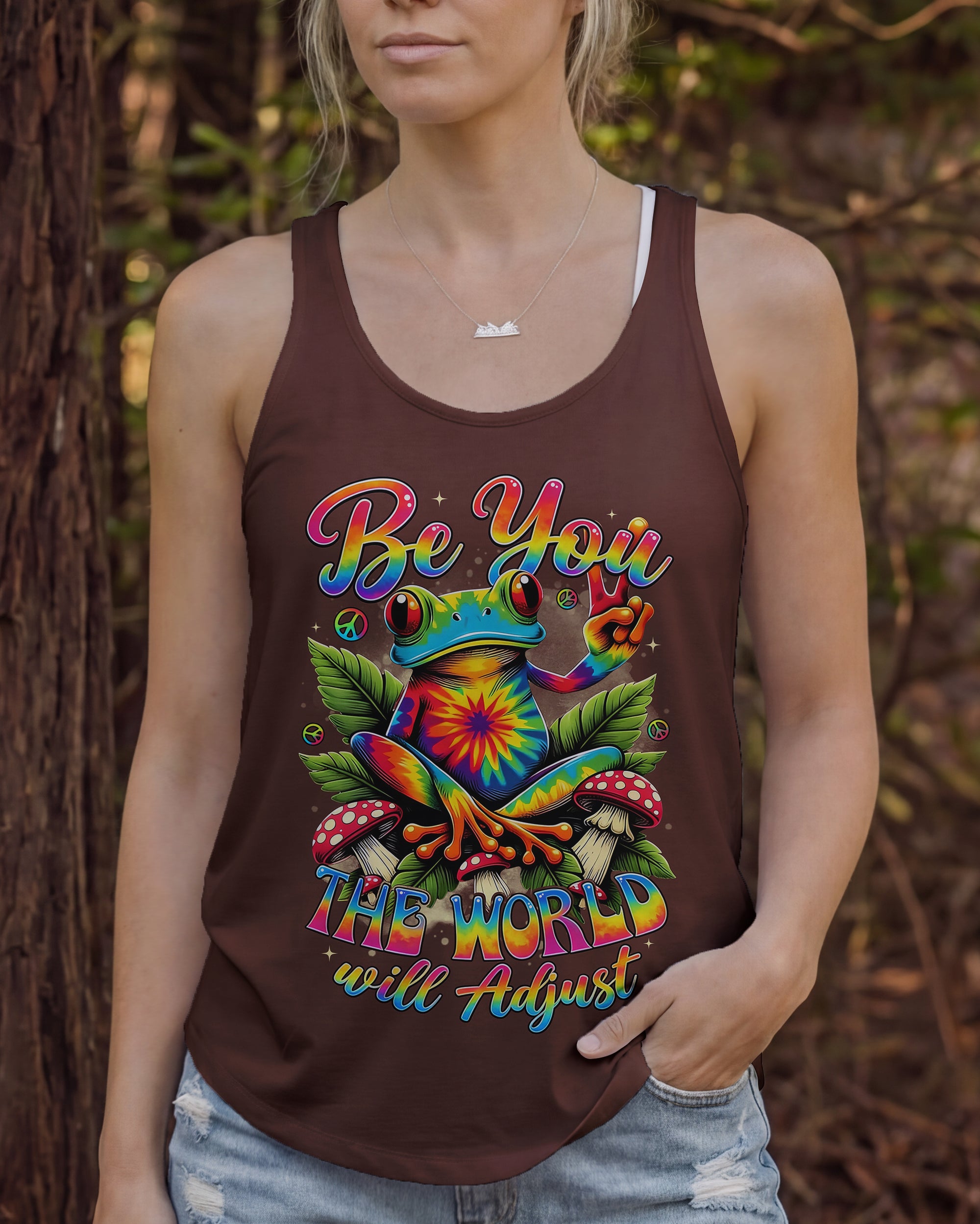 BE YOU THE WORLD WILL ADJUST FROG ALL OVER PRINT - TYTD0402261