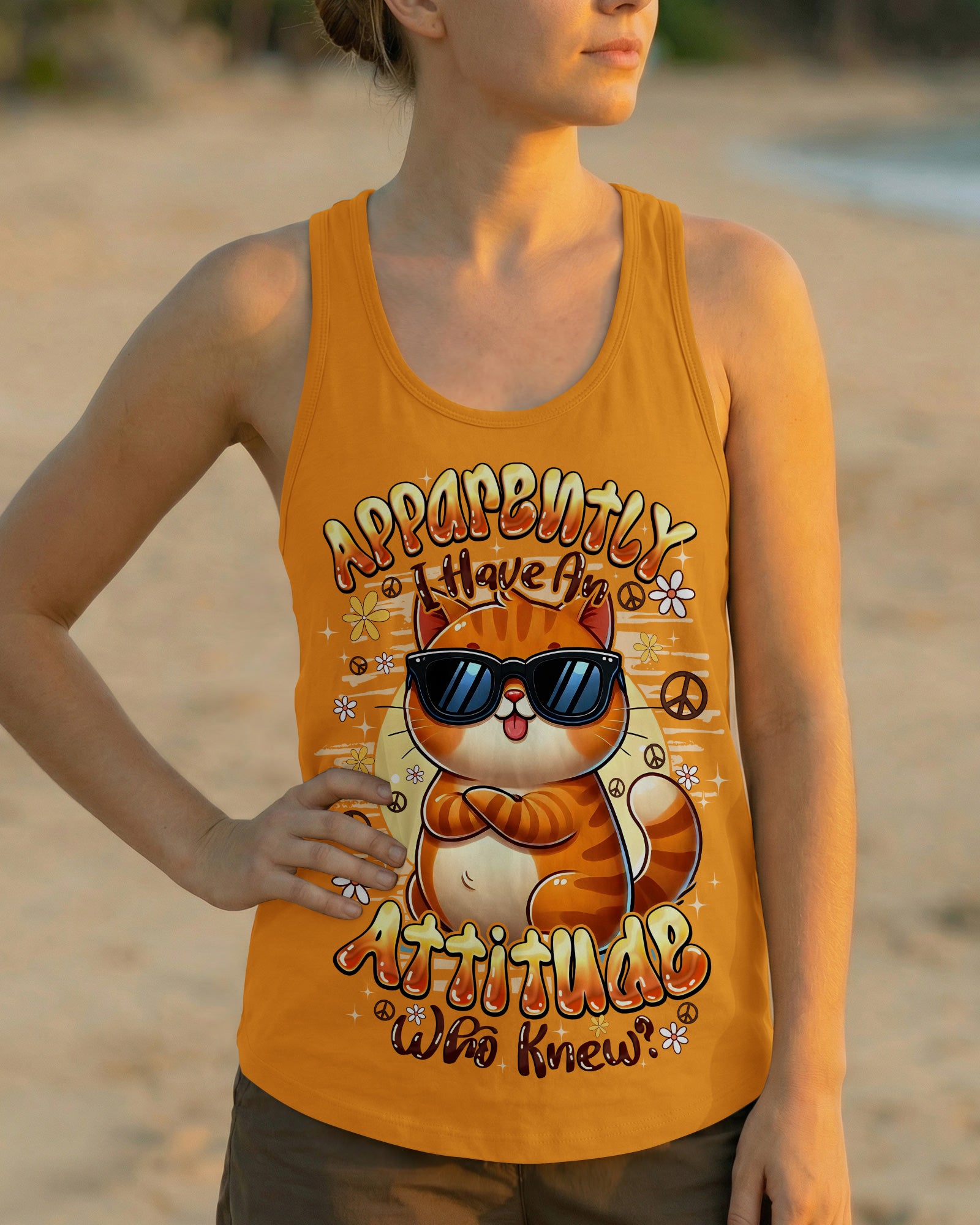 APPARENTLY I HAVE AN ATTITUDE WHO KNEW CAT ALL OVER PRINT - TYQY1202263