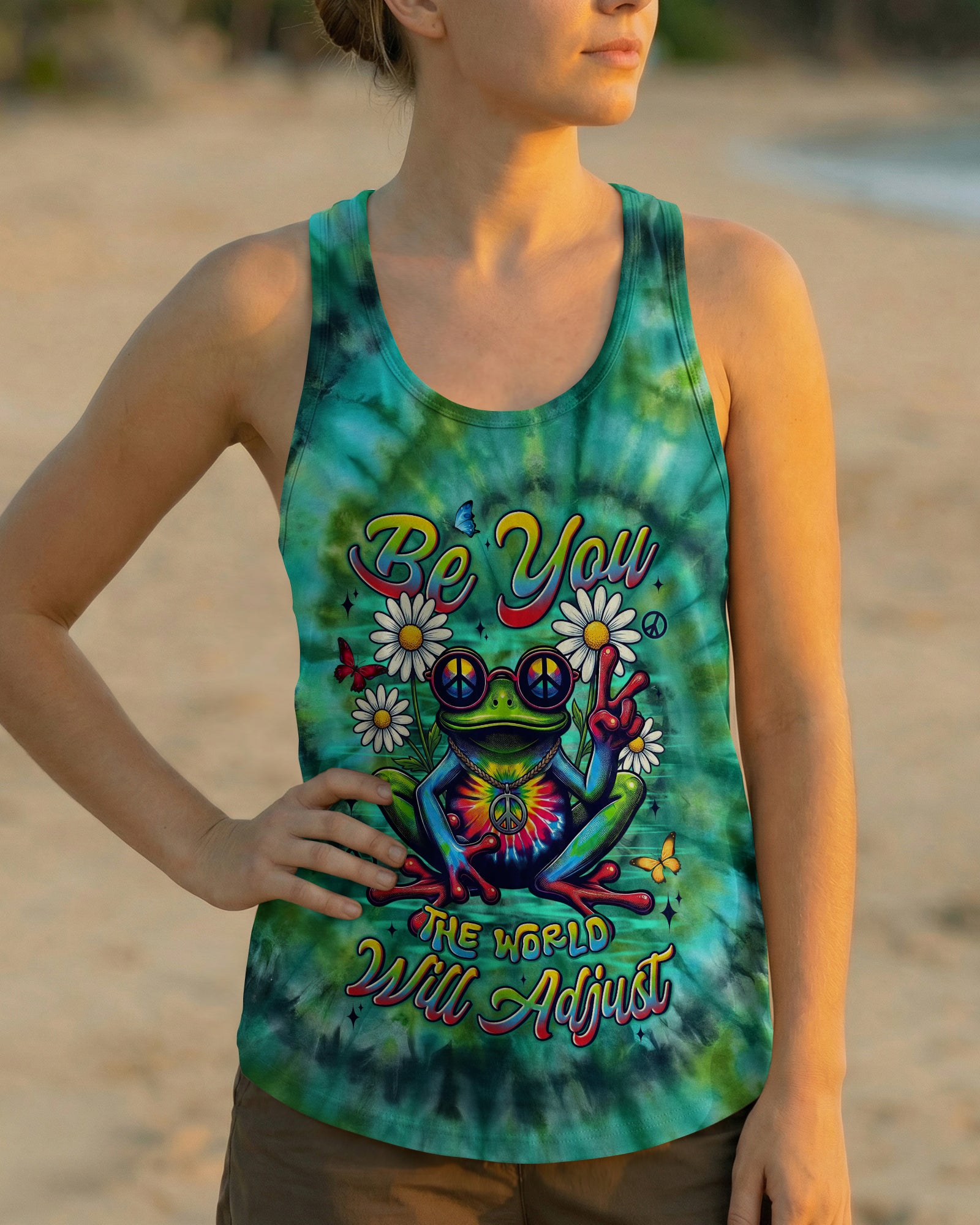 BE YOU THE WORLD WILL ADJUST FROG ALL OVER PRINT - TYLN1303263