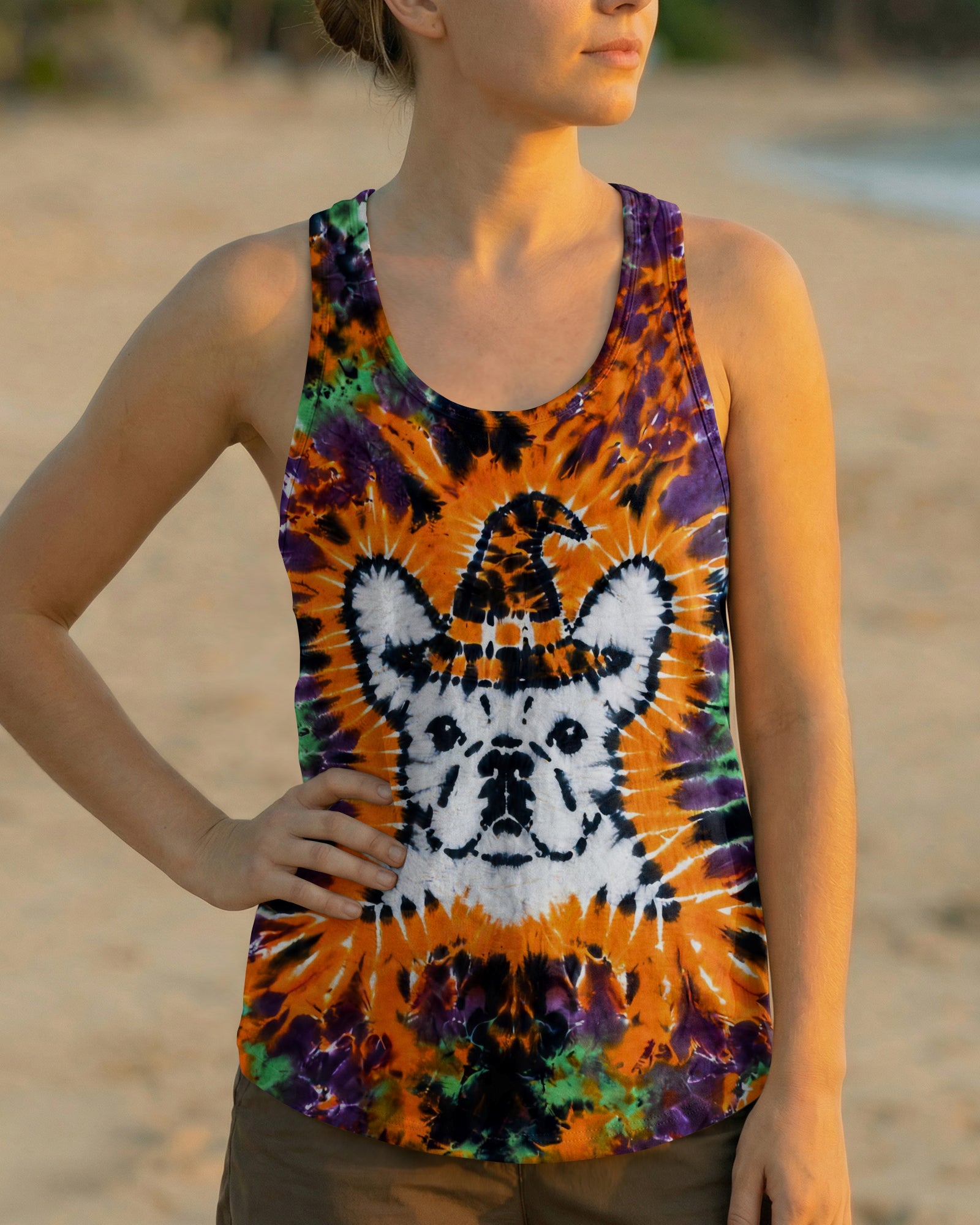 FRENCH BULLDOG WITCH HALLOWEEN BURST ALL OVER PRINT - TLHG2107262