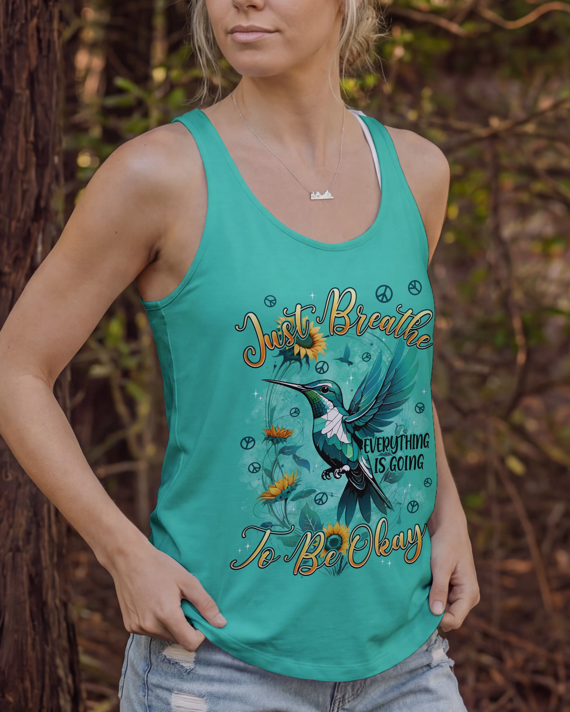 JUST BREATHE HUMMINGBIRD ALL OVER PRINT - TYPQ2702262