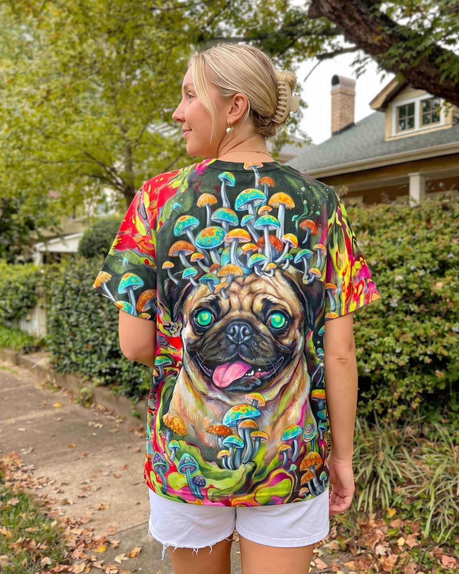 VIBRANT PUG MAGIC MUSHROOM ALL OVER PRINT - RITD0906261