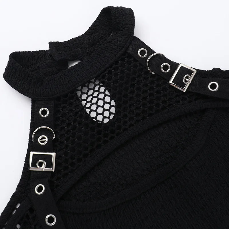 Shadow Mesh Gothic Harness Women's Top