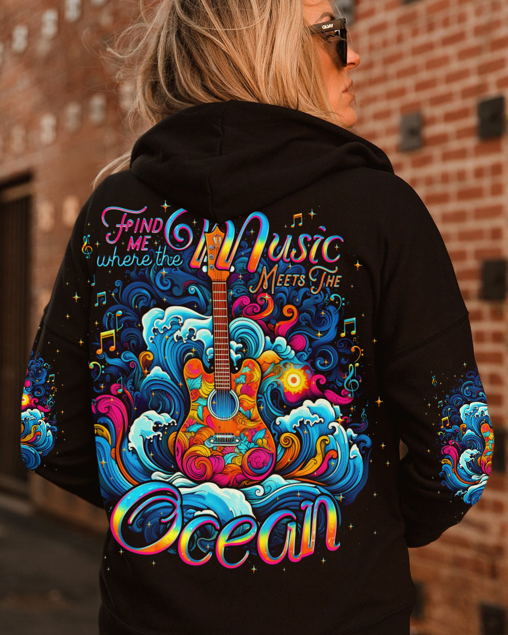 FIND ME WHERE THE MUSIC MEETS THE OCEAN GUITAR ALL OVER PRINT - TLNO2205231