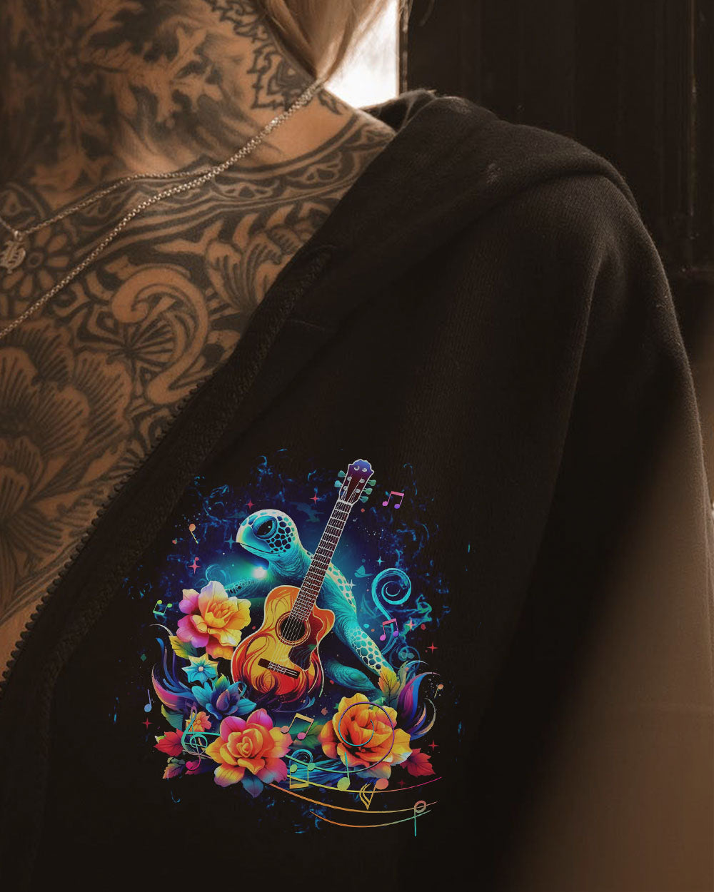 FIND ME WHERE THE MUSIC MEETS THE OCEAN GUITAR ALL OVER PRINT - YHHG2305232
