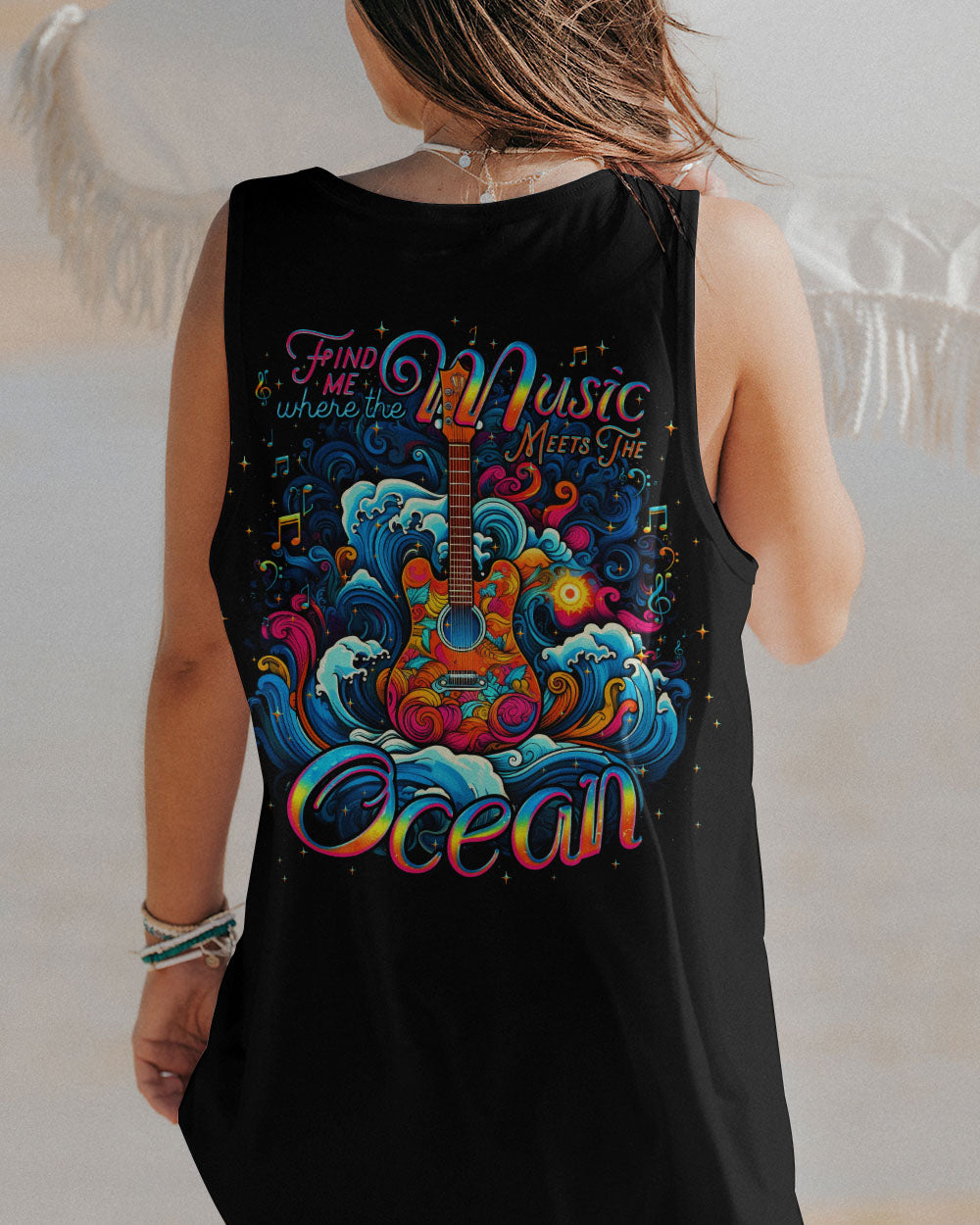 FIND ME WHERE THE MUSIC MEETS THE OCEAN GUITAR ALL OVER PRINT - TLNO2205231