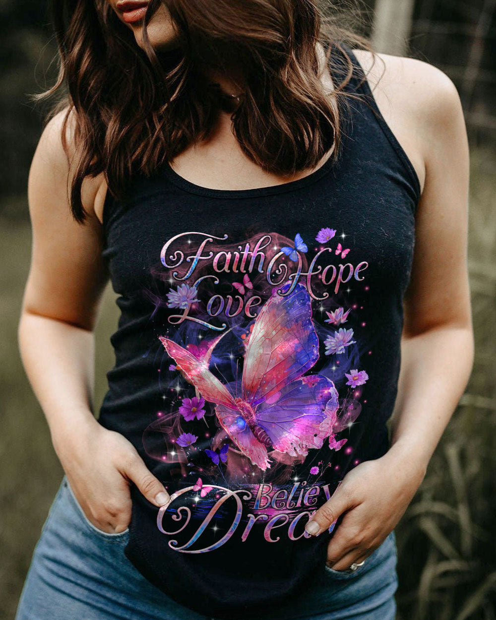 FAITH HOPE LOVE BUTTERFLY ALL OVER PRINT - TLTR2503245