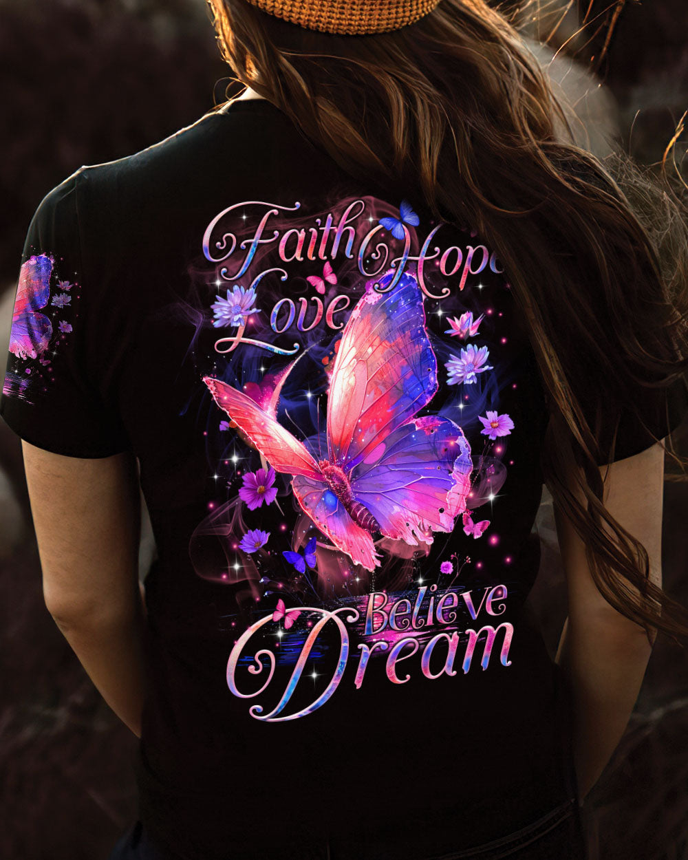 FAITH HOPE LOVE BUTTERFLY ALL OVER PRINT - TLTR2503245