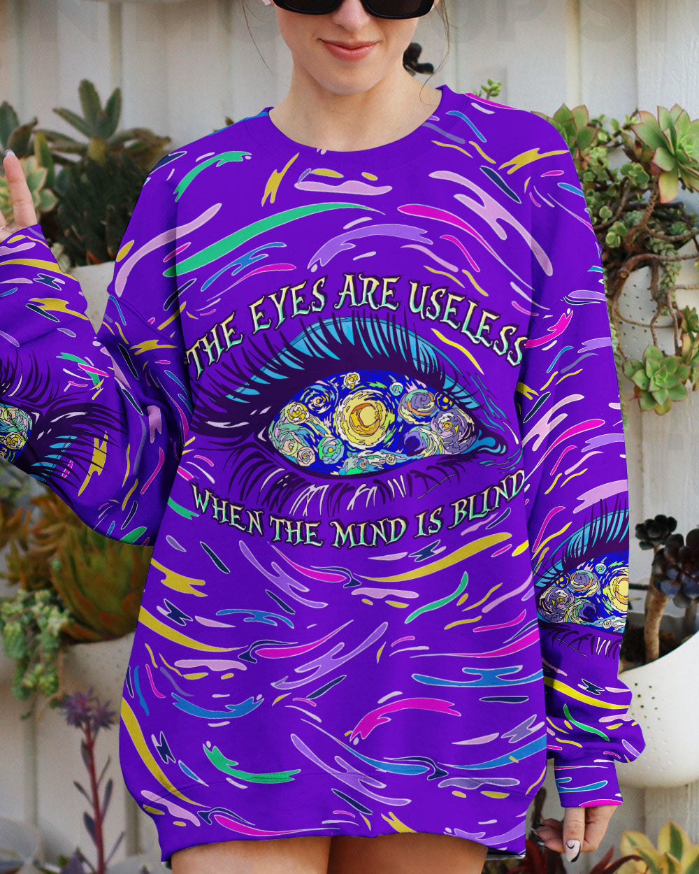 THE EYES ARE USELESS WHEN THE MIND IS BLIND ALL OVER PRINT - YHLN1005233