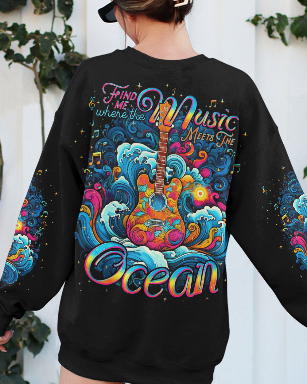 FIND ME WHERE THE MUSIC MEETS THE OCEAN GUITAR ALL OVER PRINT - TLNO2205231