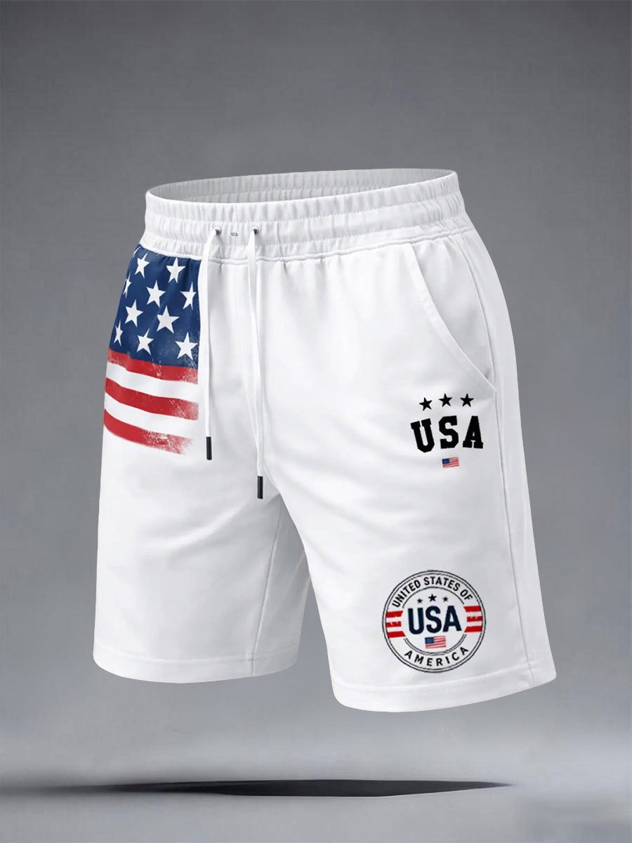 Versatile Patriotic Beach Shorts for Fishing BBQ Parade Daily Streetwear