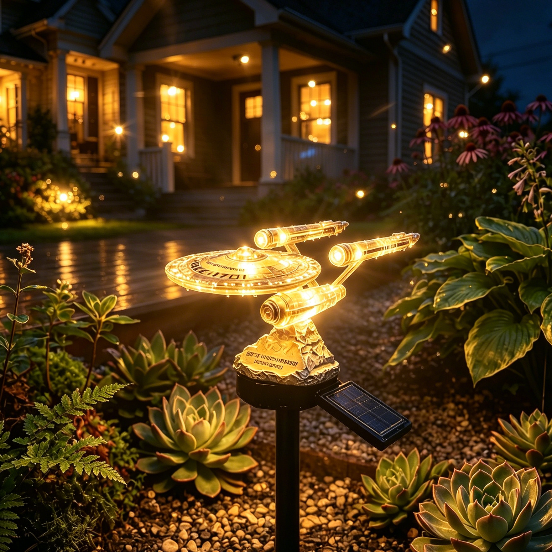 🌌TODAY 52% OFF🚀Turn Your Backyard Into a Sci-Fi Wonderland —🌠 Sci-Fi Starship Solar Garden Light