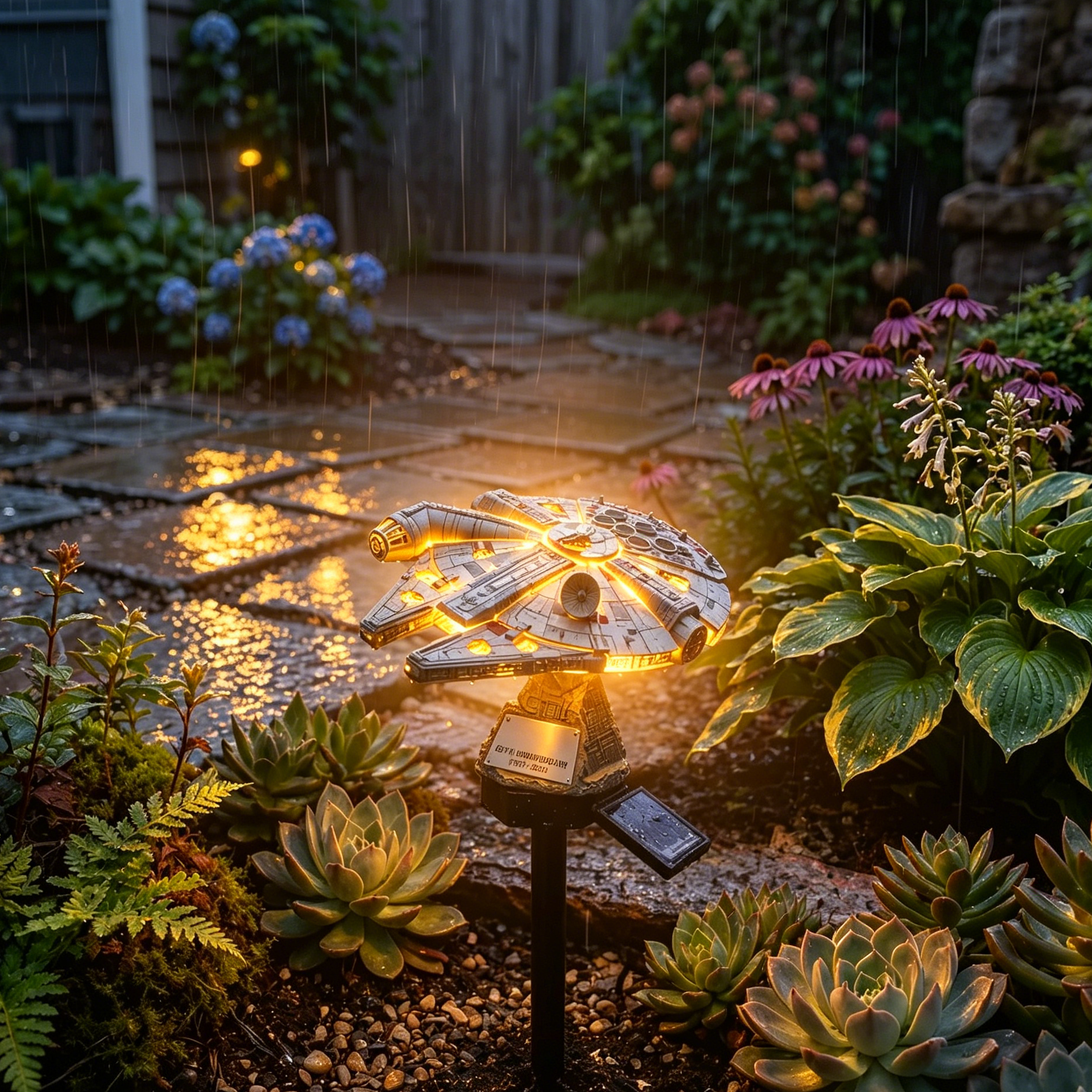 🌌TODAY 52% OFF🚀Turn Your Backyard Into a Sci-Fi Wonderland —🌠 Sci-Fi Starship Solar Garden Light