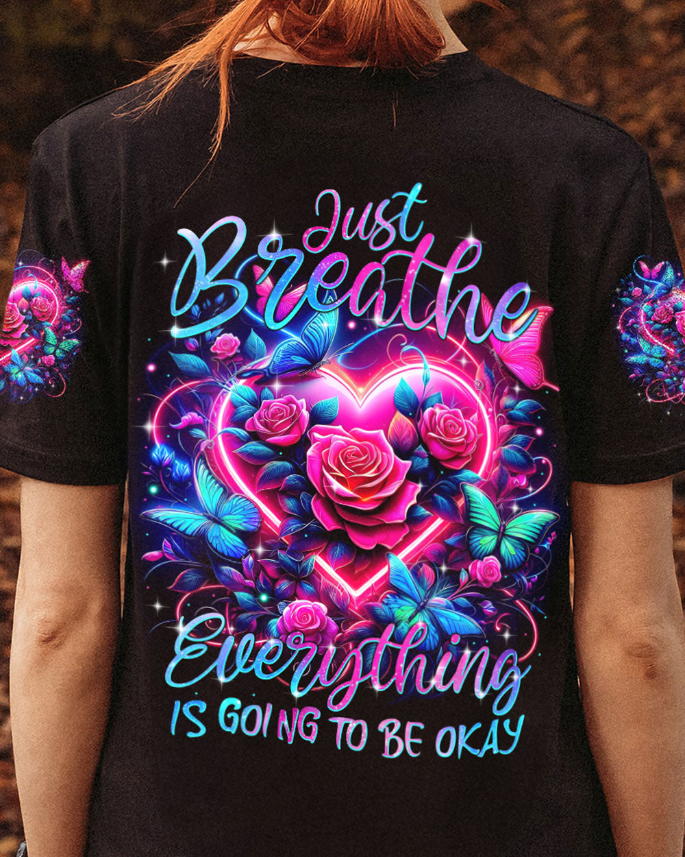 JUST BREATHE BUTTERFLIES HEART ALL OVER PRINT - TYTM0305245