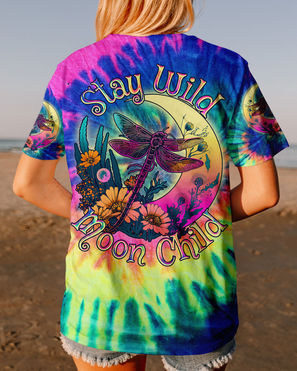 STAY WILD MOON CHILD DRAGONFLY TIE DYE ALL OVER PRINT - TLNO2606232