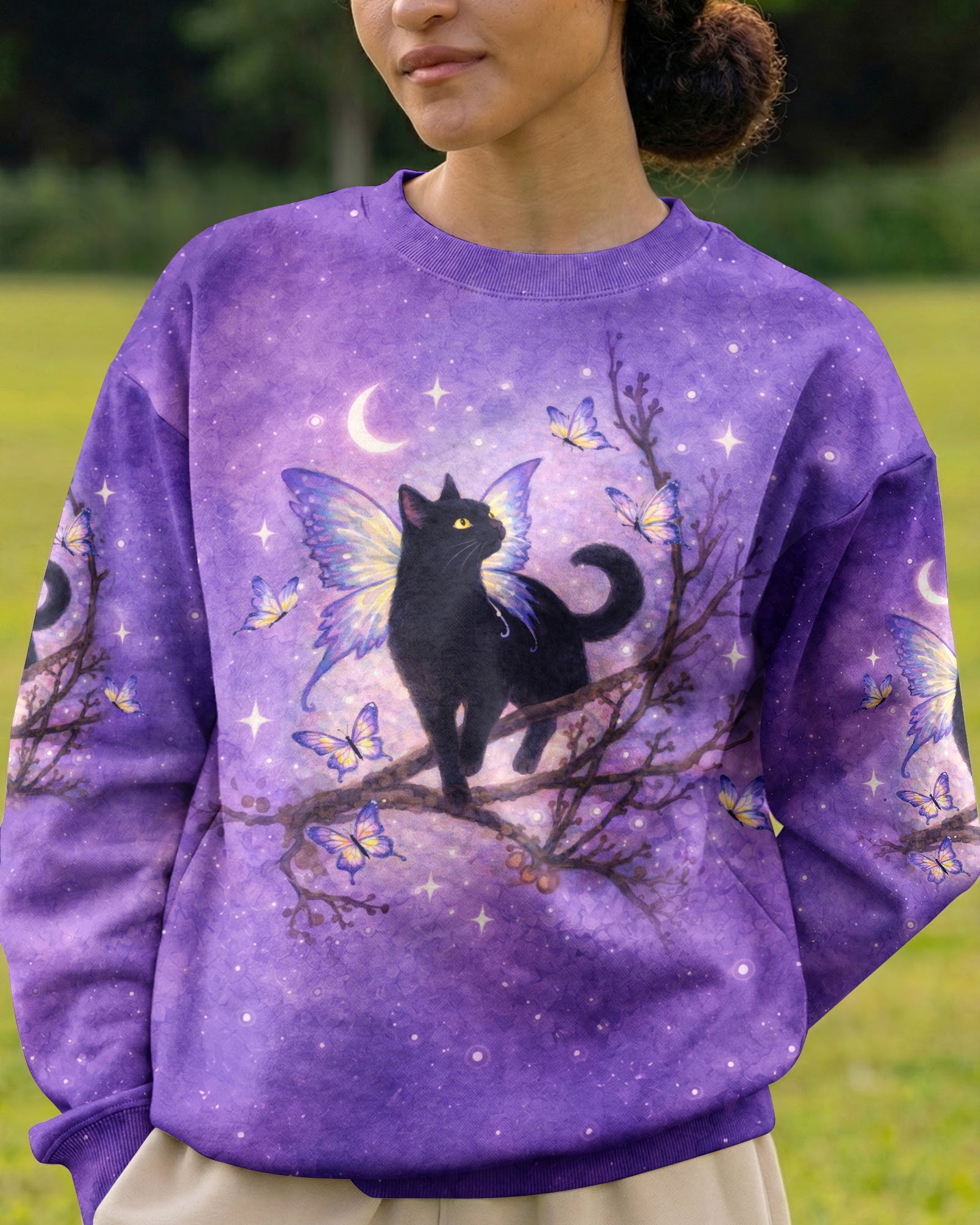 I BELIEVE THERE ARE ANGELS AMONG US BLACK CAT ALL OVER PRINT - TLNO1205261