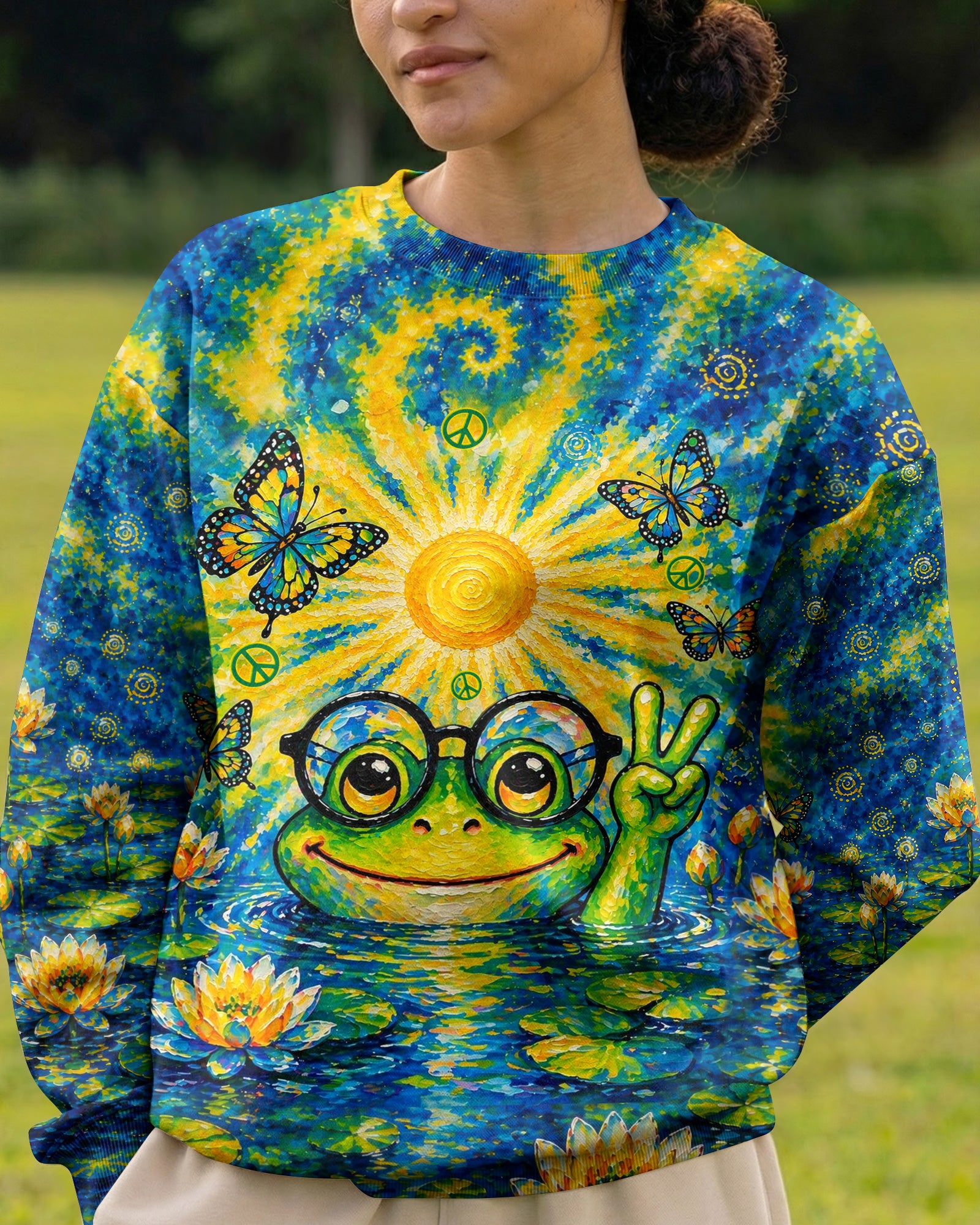 BE YOU THE WORLD WILL ADJUST FROG ALL OVER PRINT - TLTW0705263