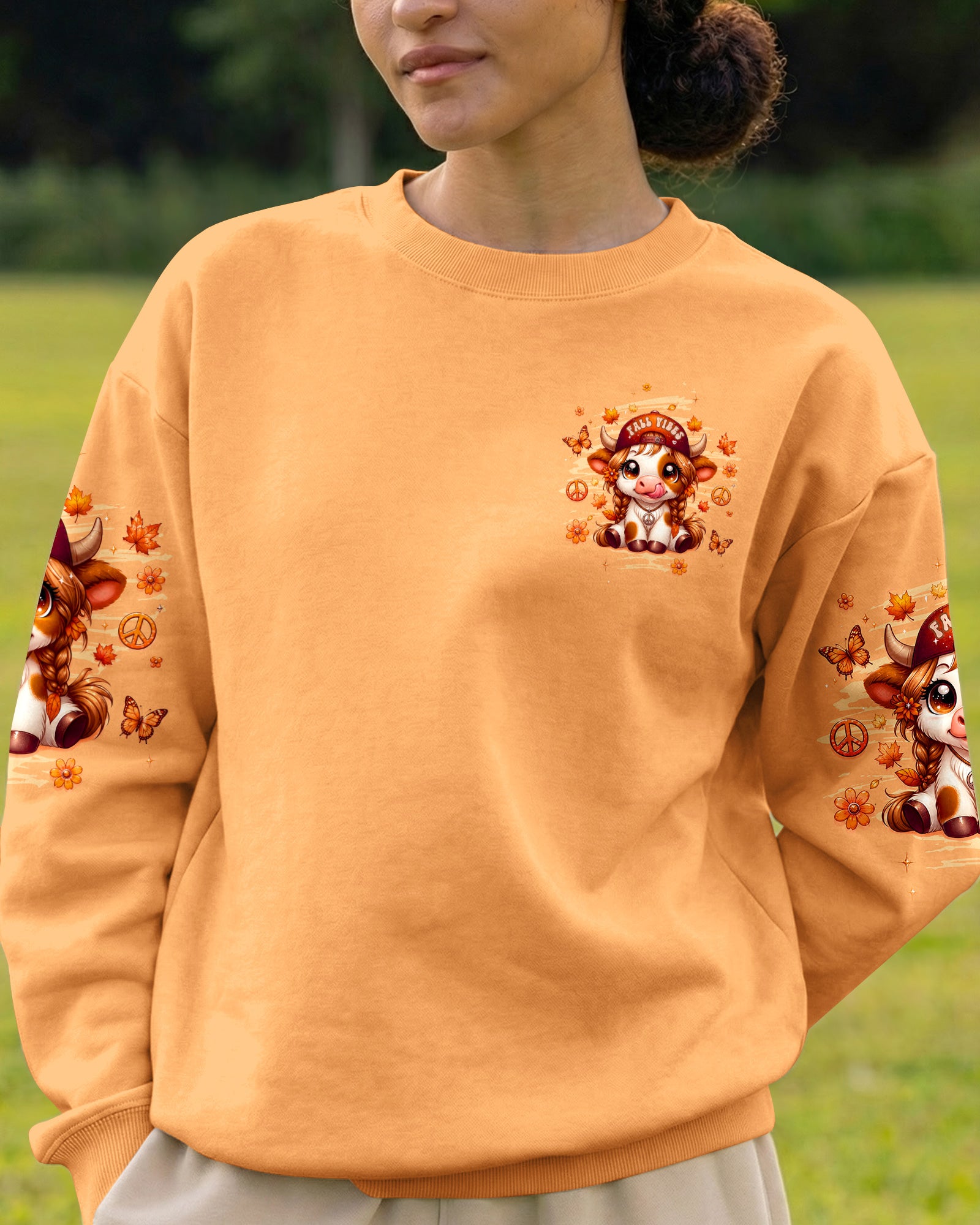 LEAVES FALL I DON'T HIGHLAND COW AUTUMN ALL OVER PRINT - TLTW2707264