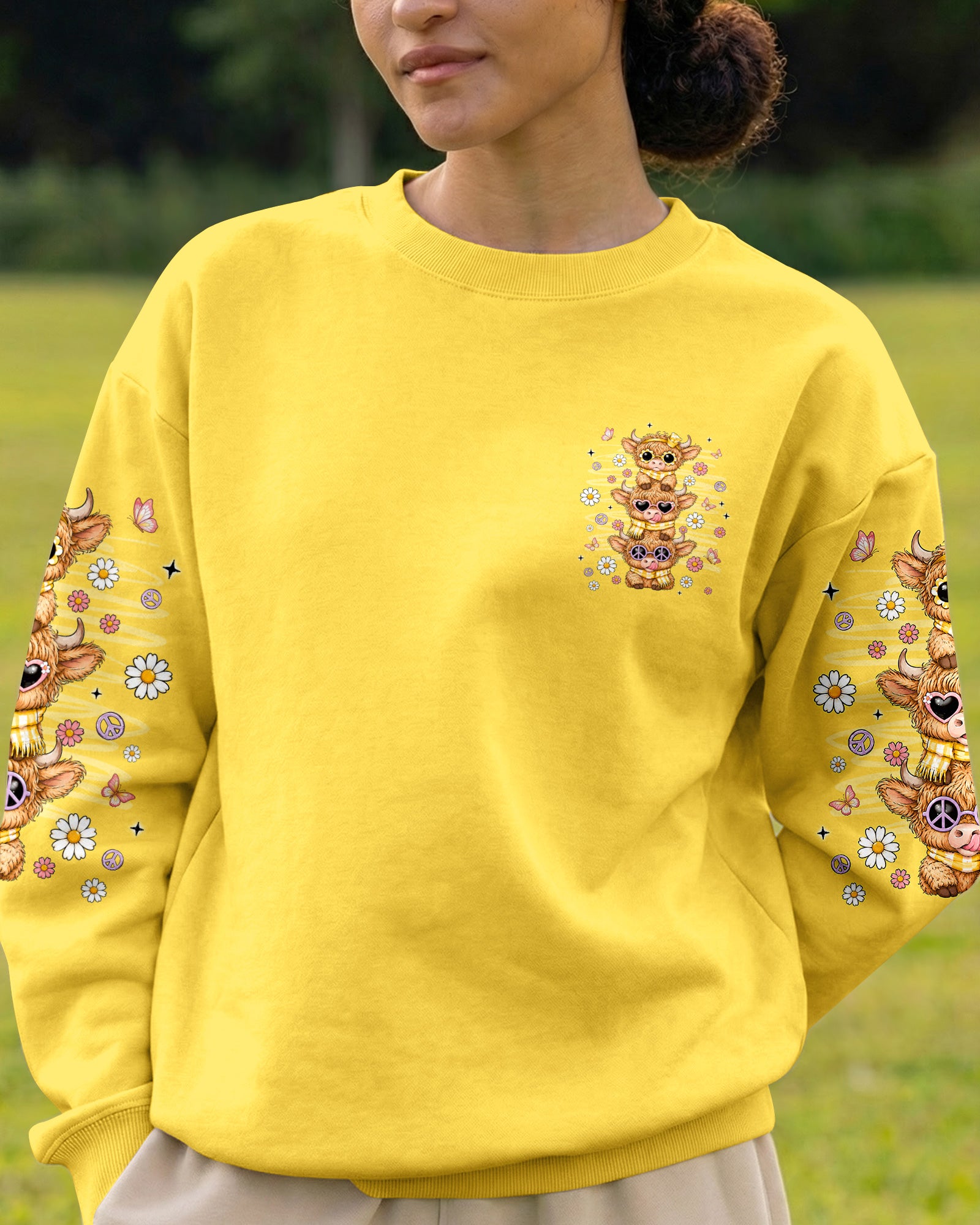 GOOD TIMES CRAZY FRIENDS HIGHLAND COW ALL OVER PRINT - TLNT0707261