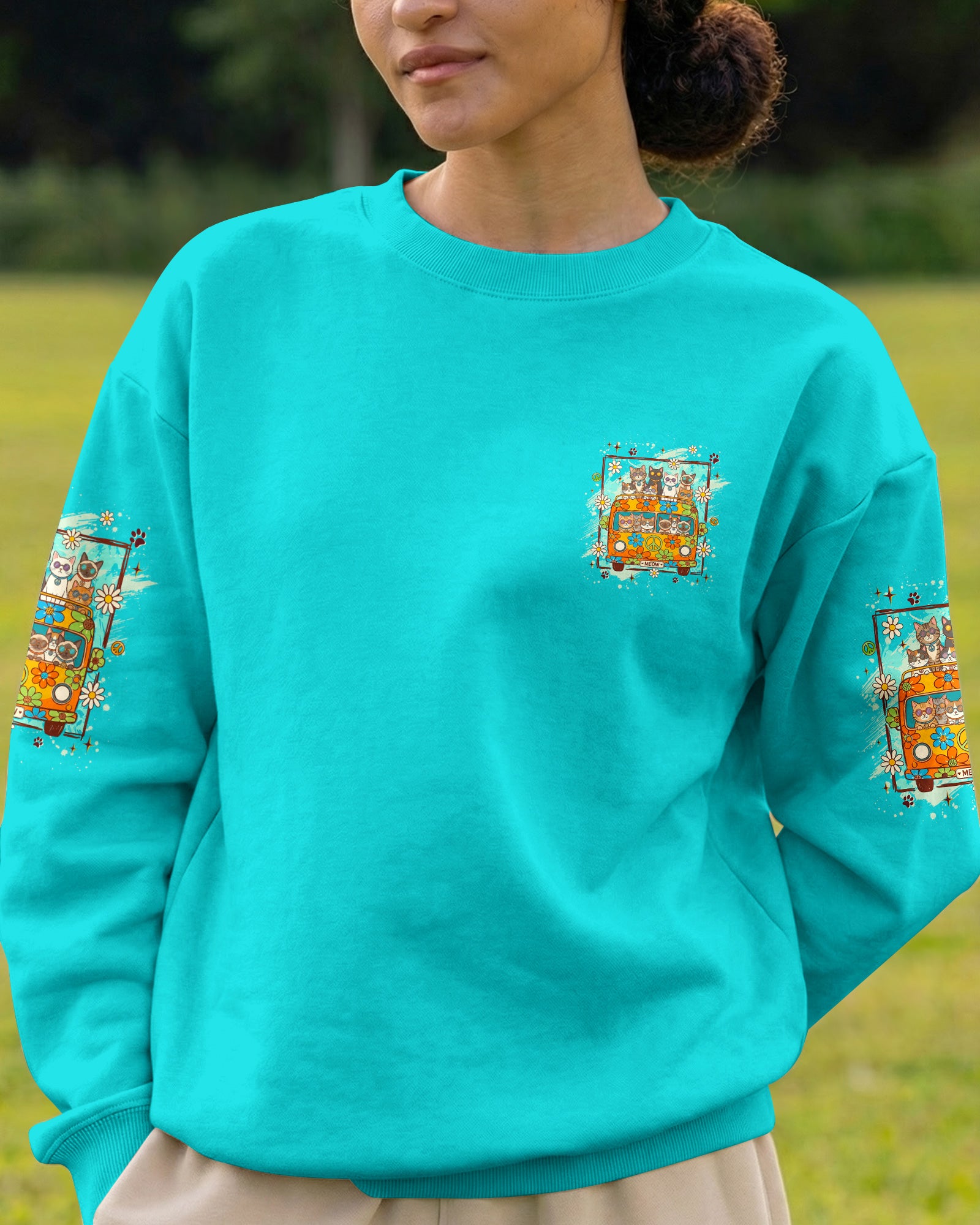 PEACE LOVE AND MEOW CATS ALL OVER PRINT - TYLN2407263