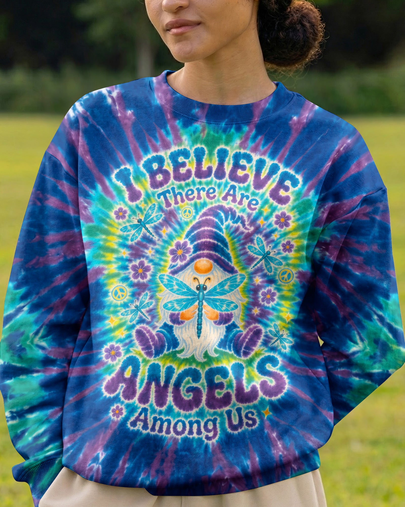 I BELIEVE ANGELS AMONG US GNOME ALL OVER PRINT - RI2107262