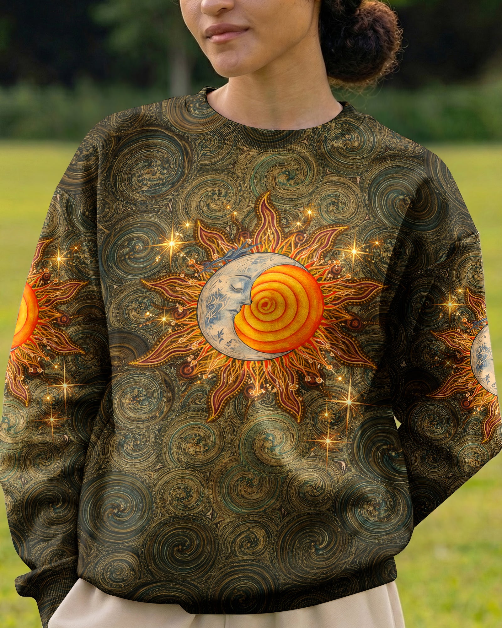 BOHO HIPPIE SUN AND MOON ALL OVER PRINT  - TLNO2003261