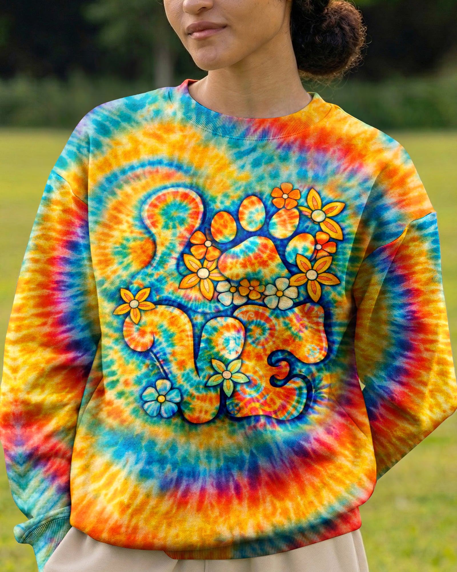 LOVE PAW PRINT SWIRL ALL OVER PRINT - TLHN2503252