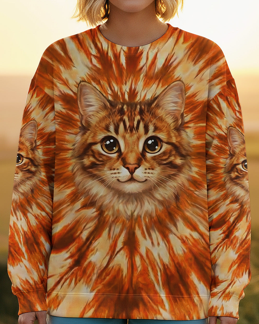 ORANGE AURA CAT ALL OVER PRINT - TYPQ2602262