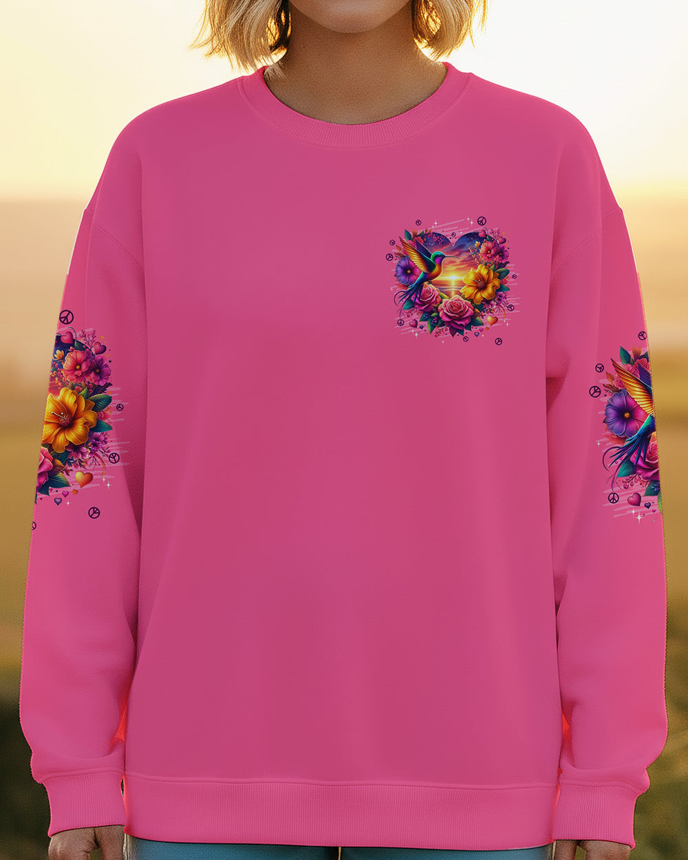 JUST BREATHE HUMMINGBIRD ALL OVER PRINT - TYPQ0602262