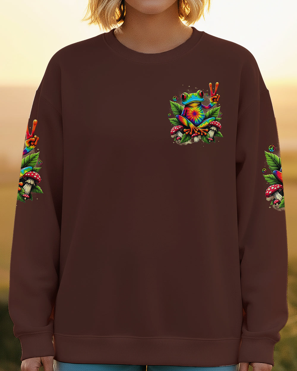 BE YOU THE WORLD WILL ADJUST FROG ALL OVER PRINT - TYTD0402261