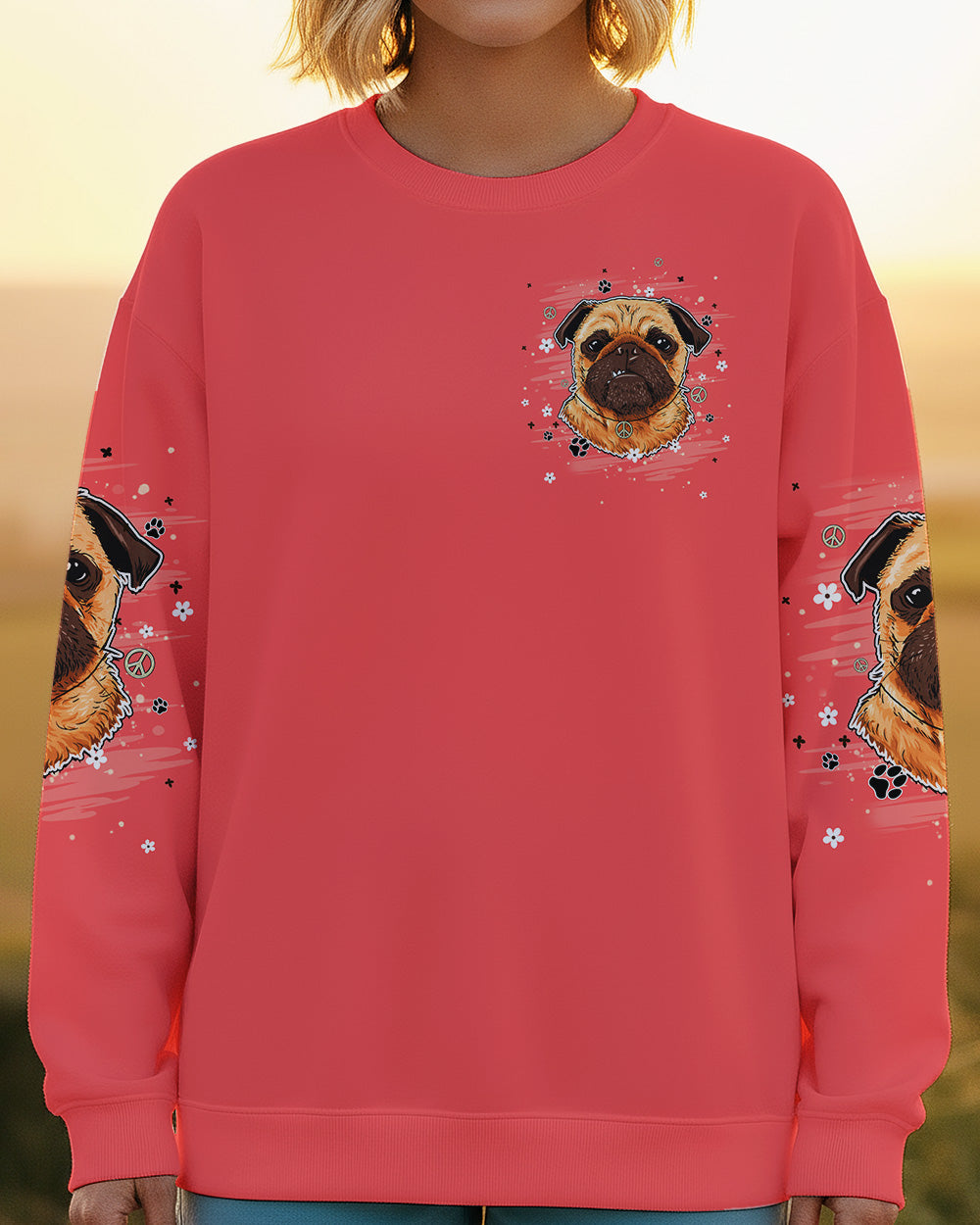 APPARENTLY I HAVE AN ATTITUDE WHO KNEW PUG DOG ALL OVER PRINT - TLHN0303262