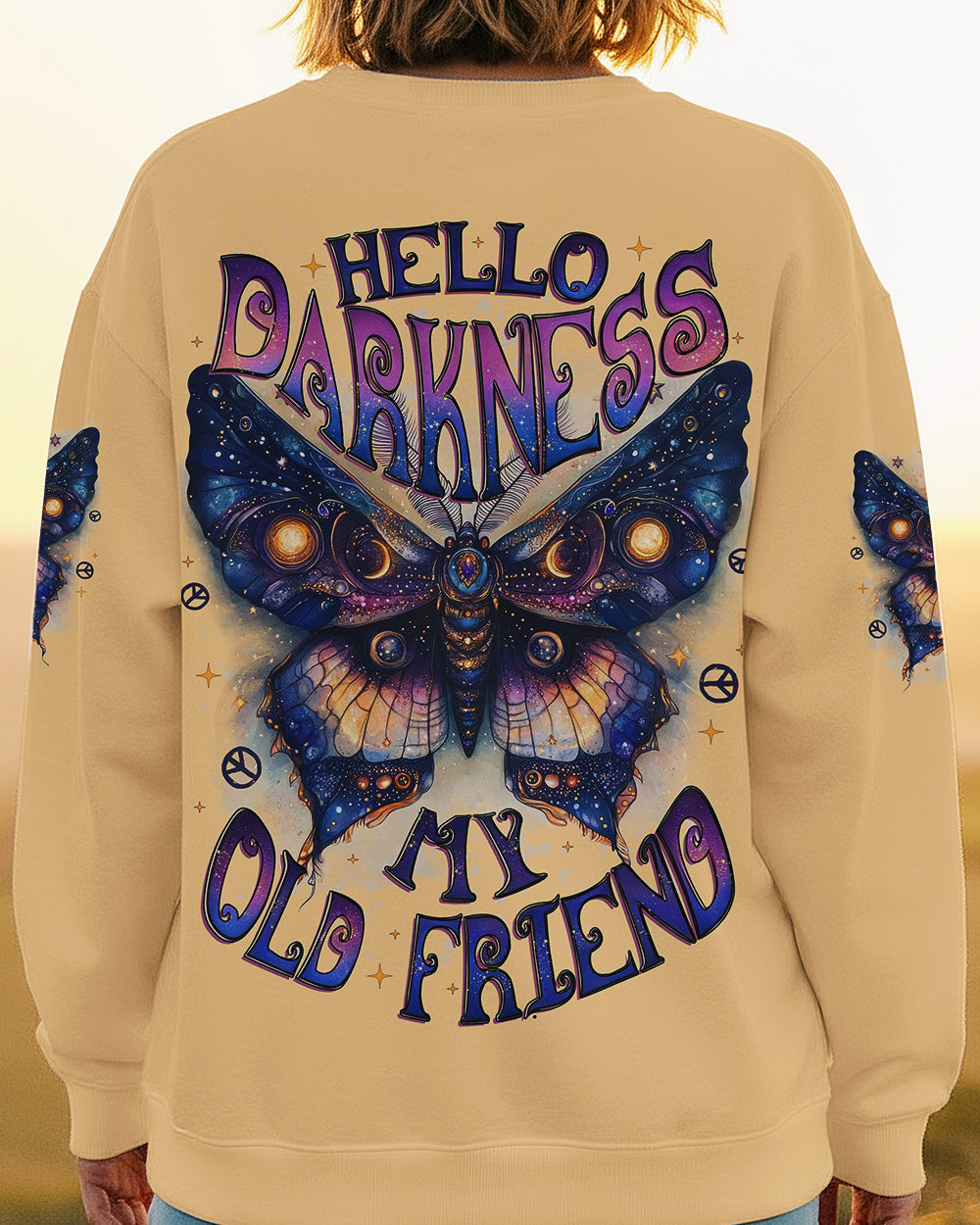 HELLO DARKNESS MY OLD FRIEND BUTTERFLY ALL OVER PRINT - TYTD0302251