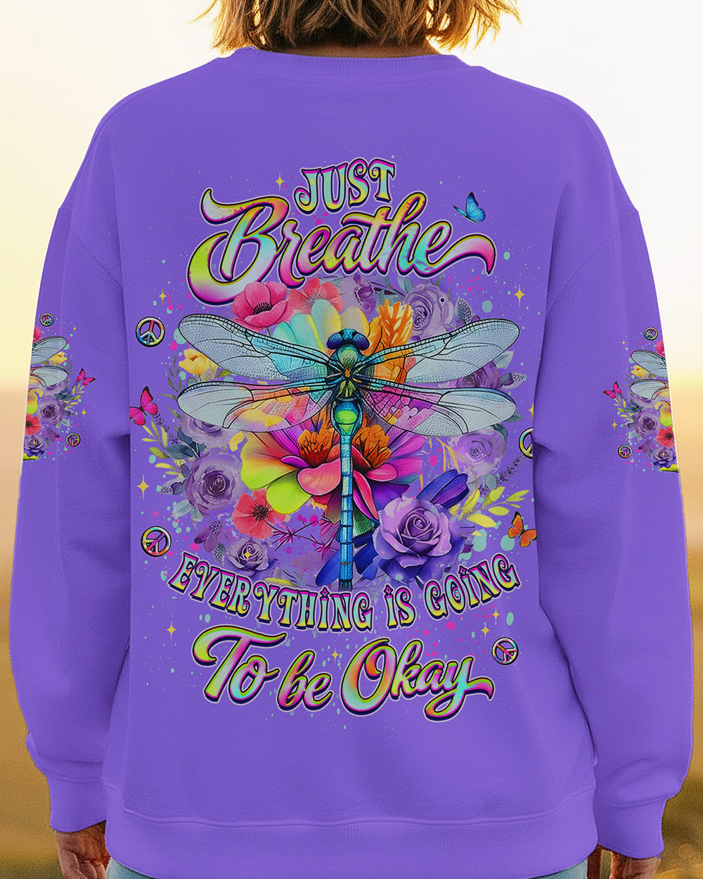 JUST BREATHE DRAGONFLY ALL OVER PRINT - YHLT0902262