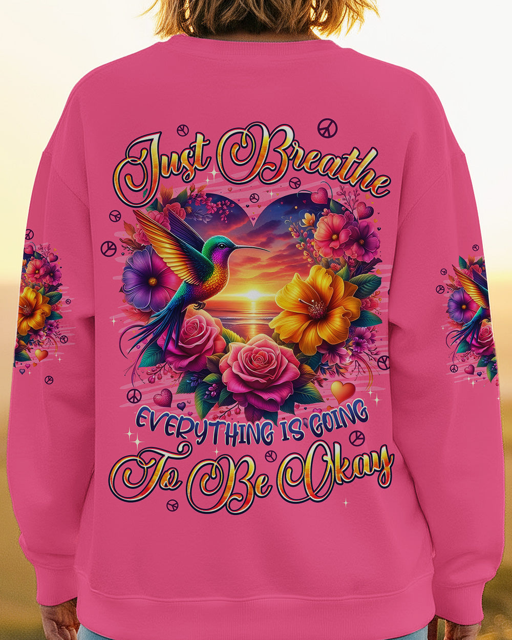 JUST BREATHE HUMMINGBIRD ALL OVER PRINT - TYPQ0602262