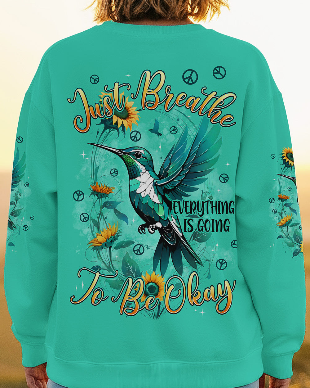 JUST BREATHE HUMMINGBIRD ALL OVER PRINT - TYPQ2702262
