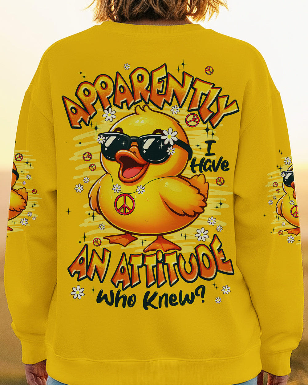 APPARENTLY I HAVE AN ATTITUDE WHO KNEW DUCK ALL OVER PRINT - TYPQ2302261