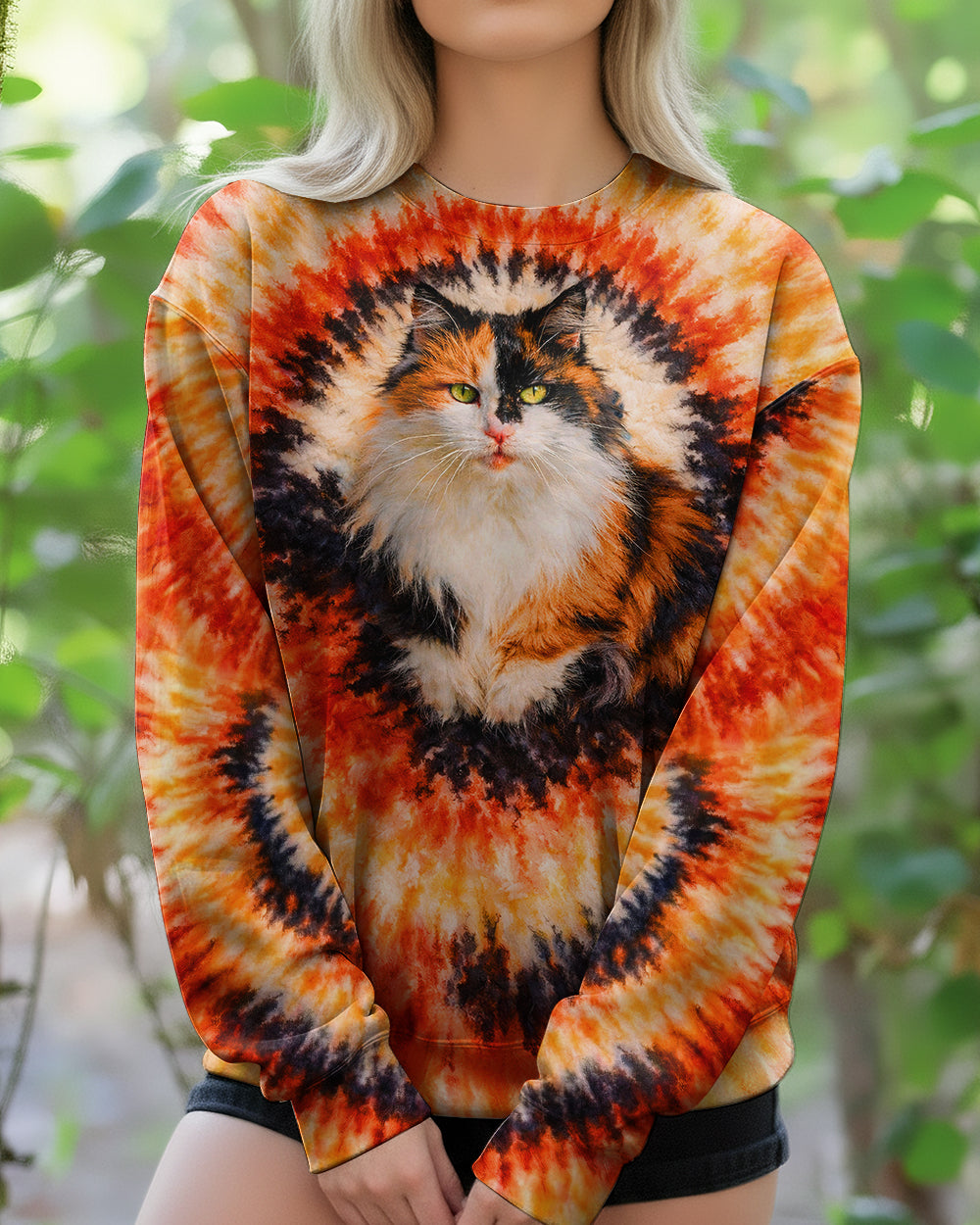 CALICO CAT ORANGE SWIRL ALL OVER PRINT   - TLNT0903262