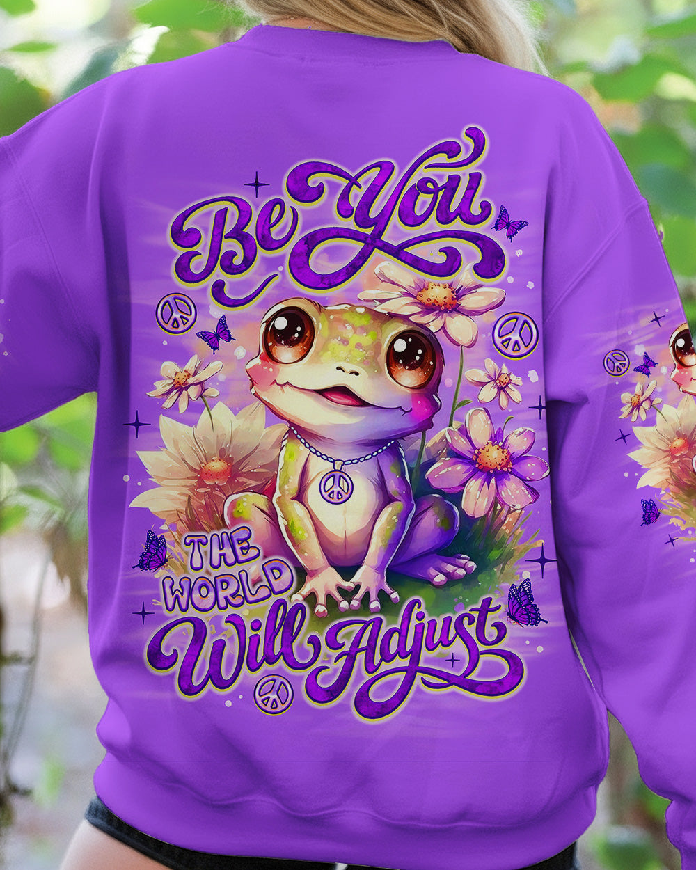 BE YOU THE WORLD WILL ADJUST FROG ALL OVER PRINT - TLNO0302261