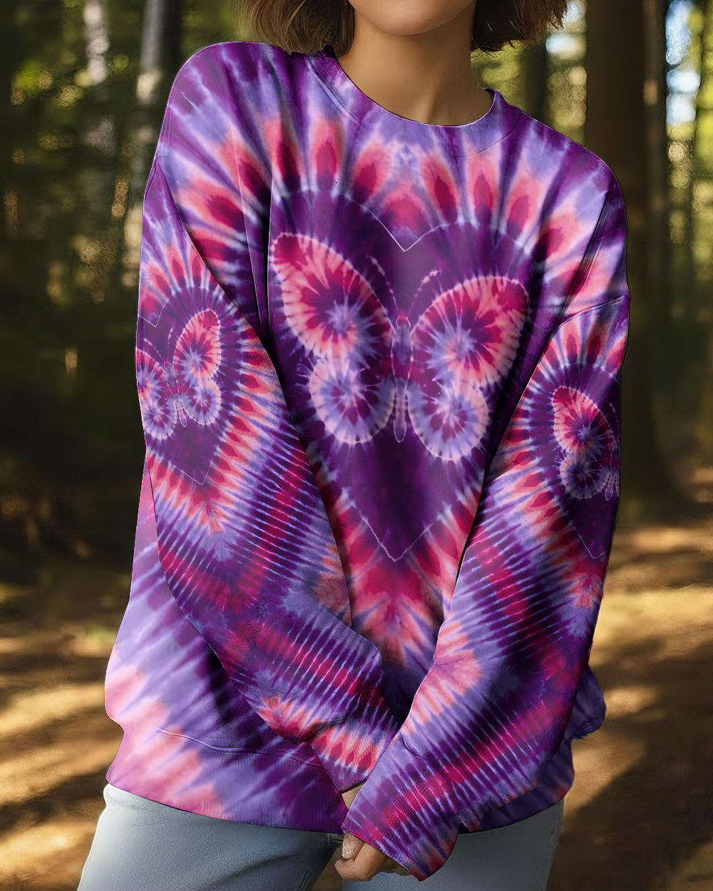 PURPLE BUTTERFLY HEART ALL OVER PRINT - TYQY1603261