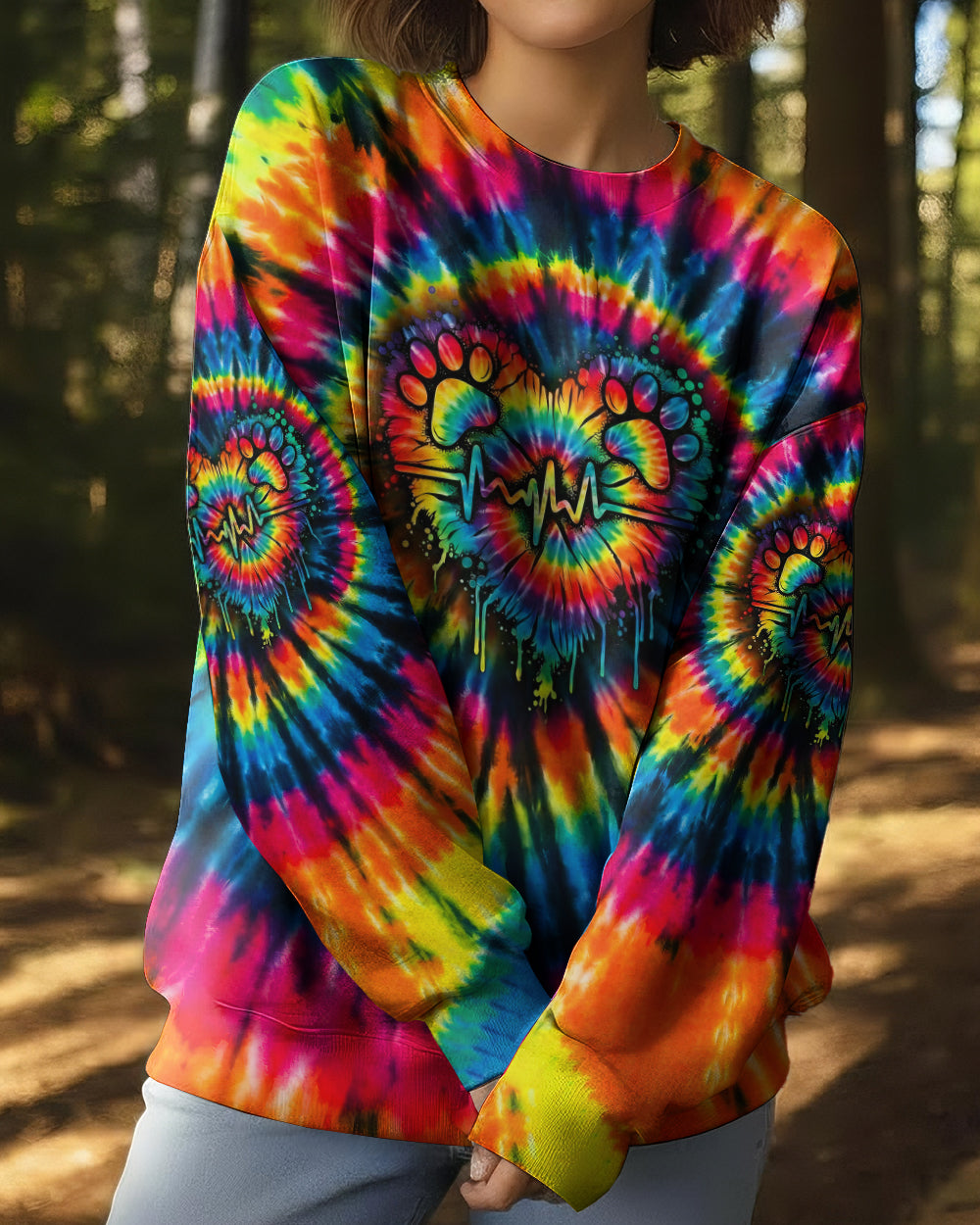 COLORFUL HEARTBEAT PAW ALL OVER PRINT - TYPQ2302262