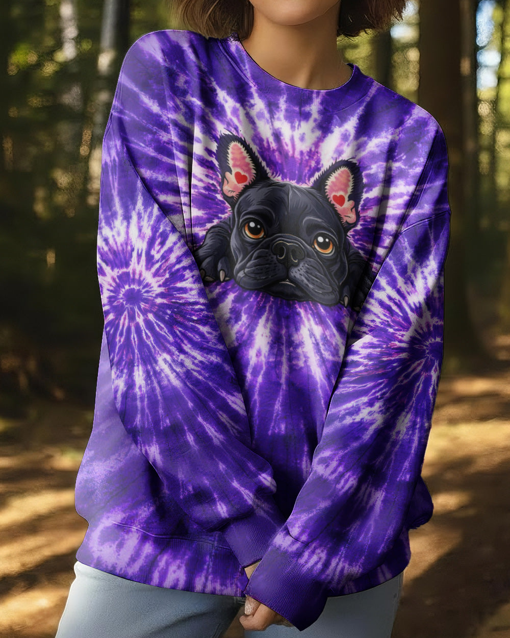 FRENCH BULLDOG PURPLE SWIRL ALL OVER PRINT - TLHG0903262