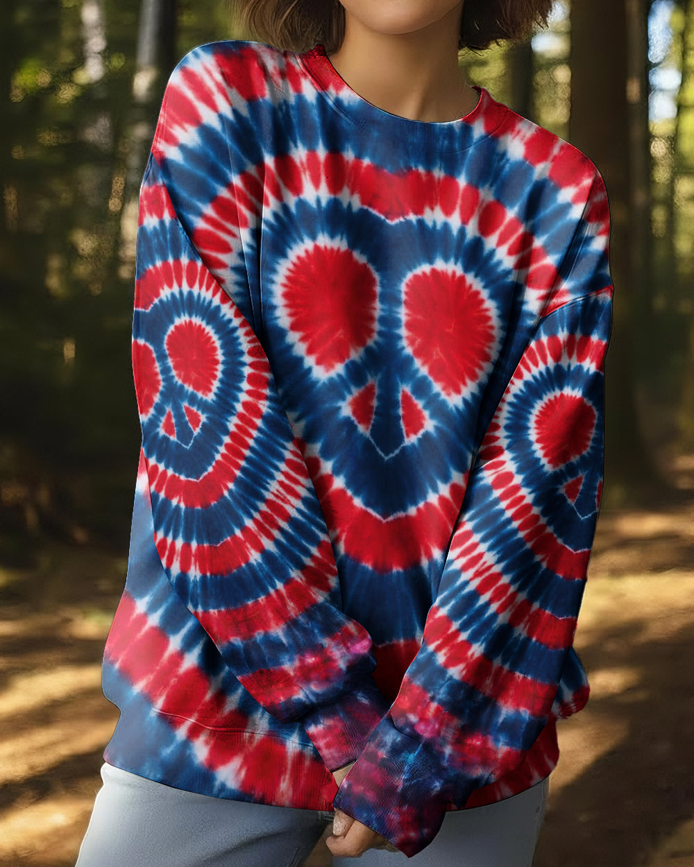 RED WHITE AND BLUE HEART PEACE ALL OVER PRINT - TYPQ1803262