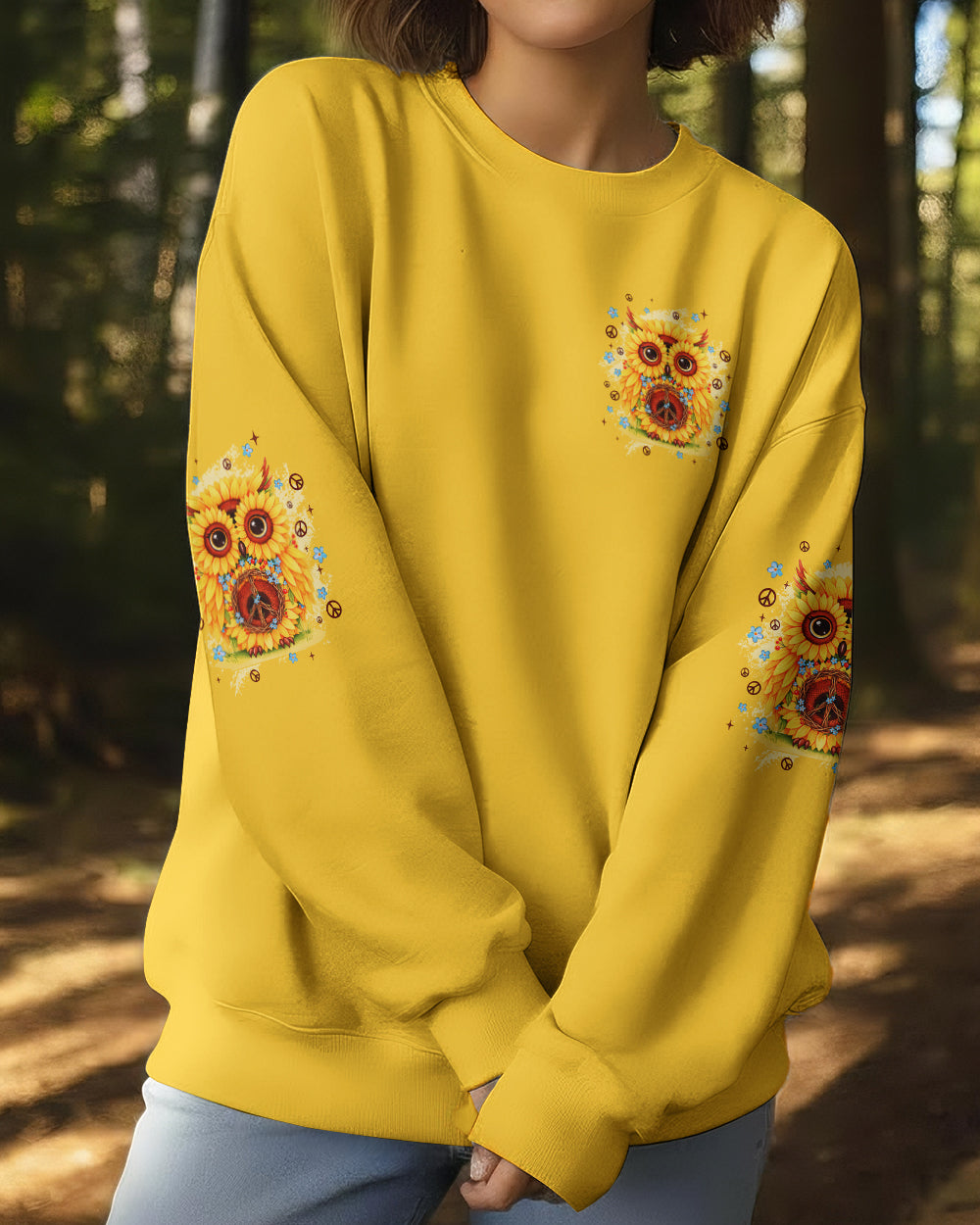 WHISPER WORDS OF WISDOM LET IT BE OWL SUNFLOWER ALL OVER PTINT - TYQY2303262